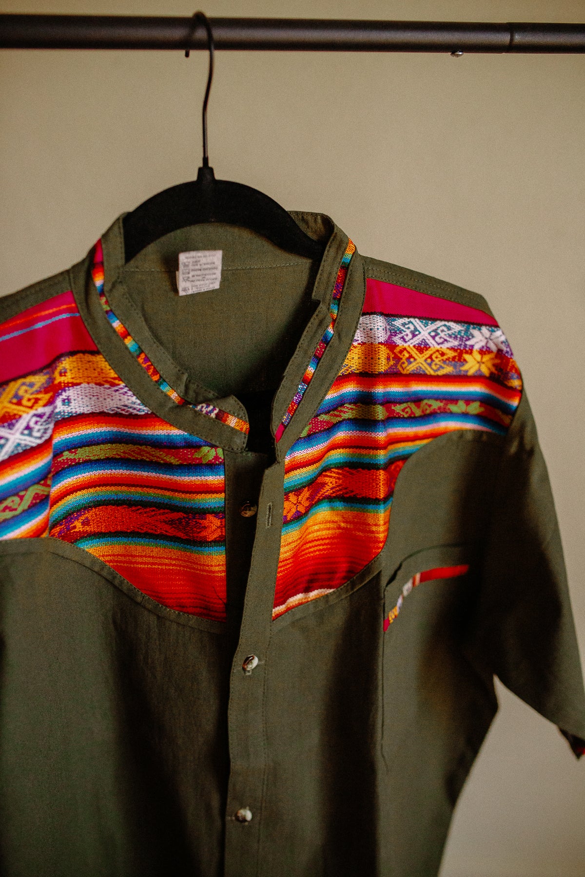 Olive Green Zarape Button Up