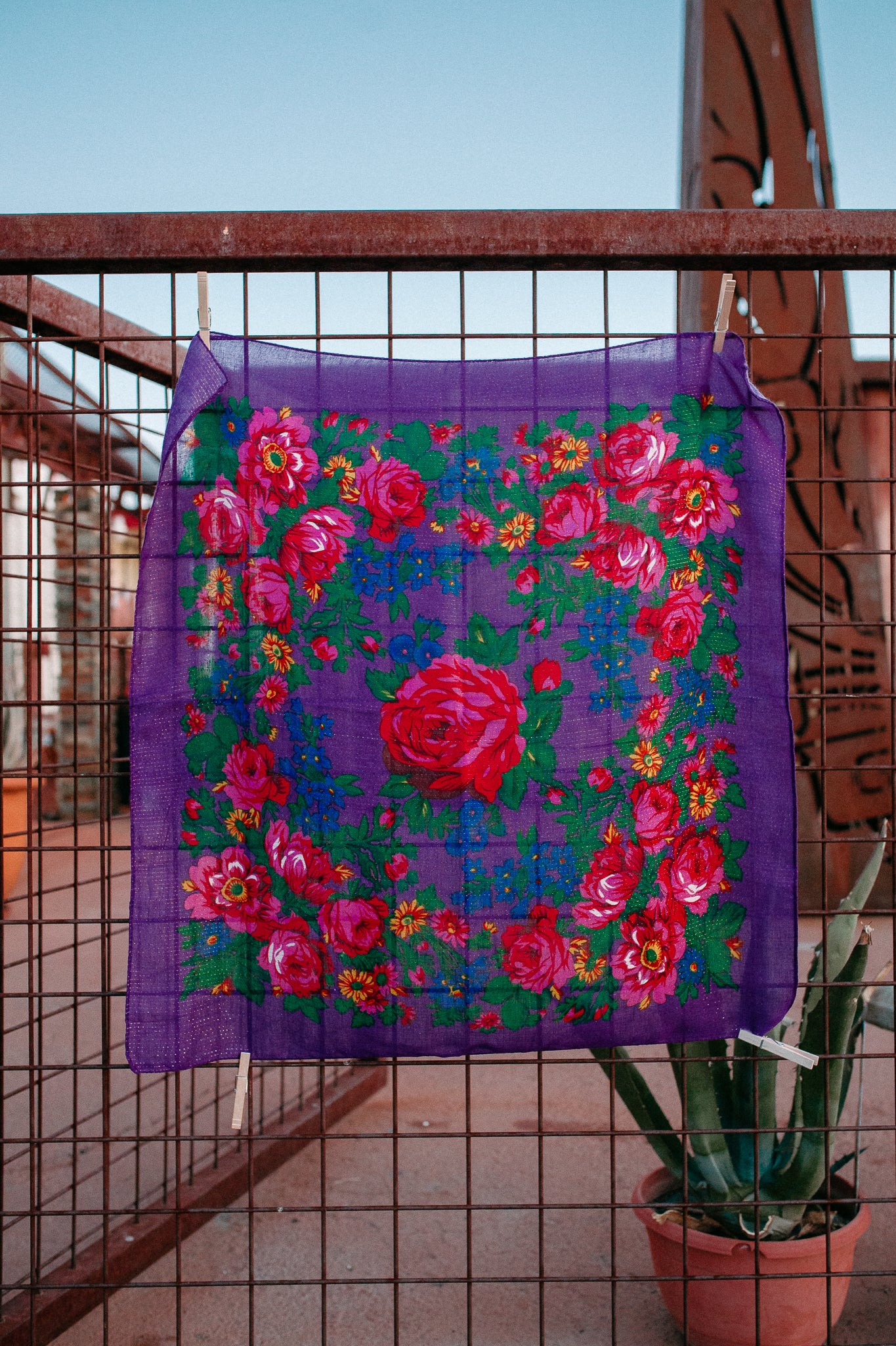 Glitter Floral Headscarf