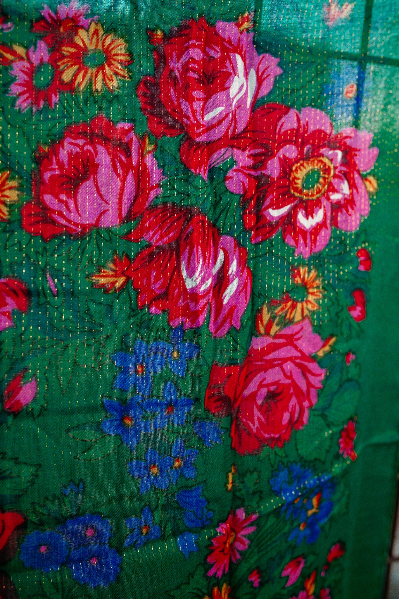 Glitter Floral Headscarf