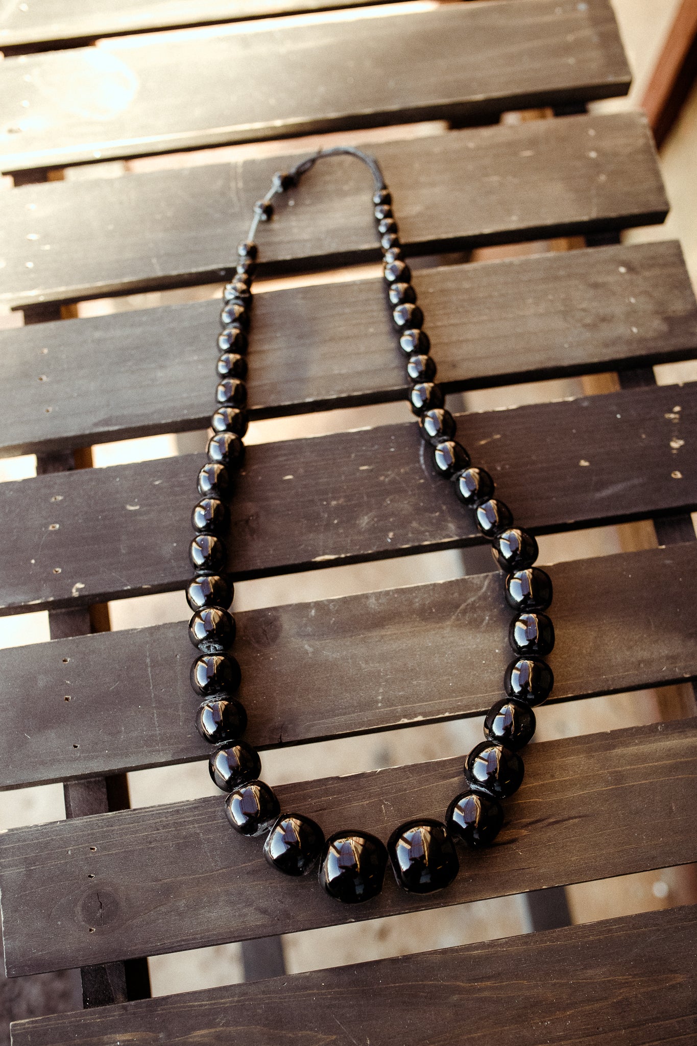 Obsidian Beaded Necklace
