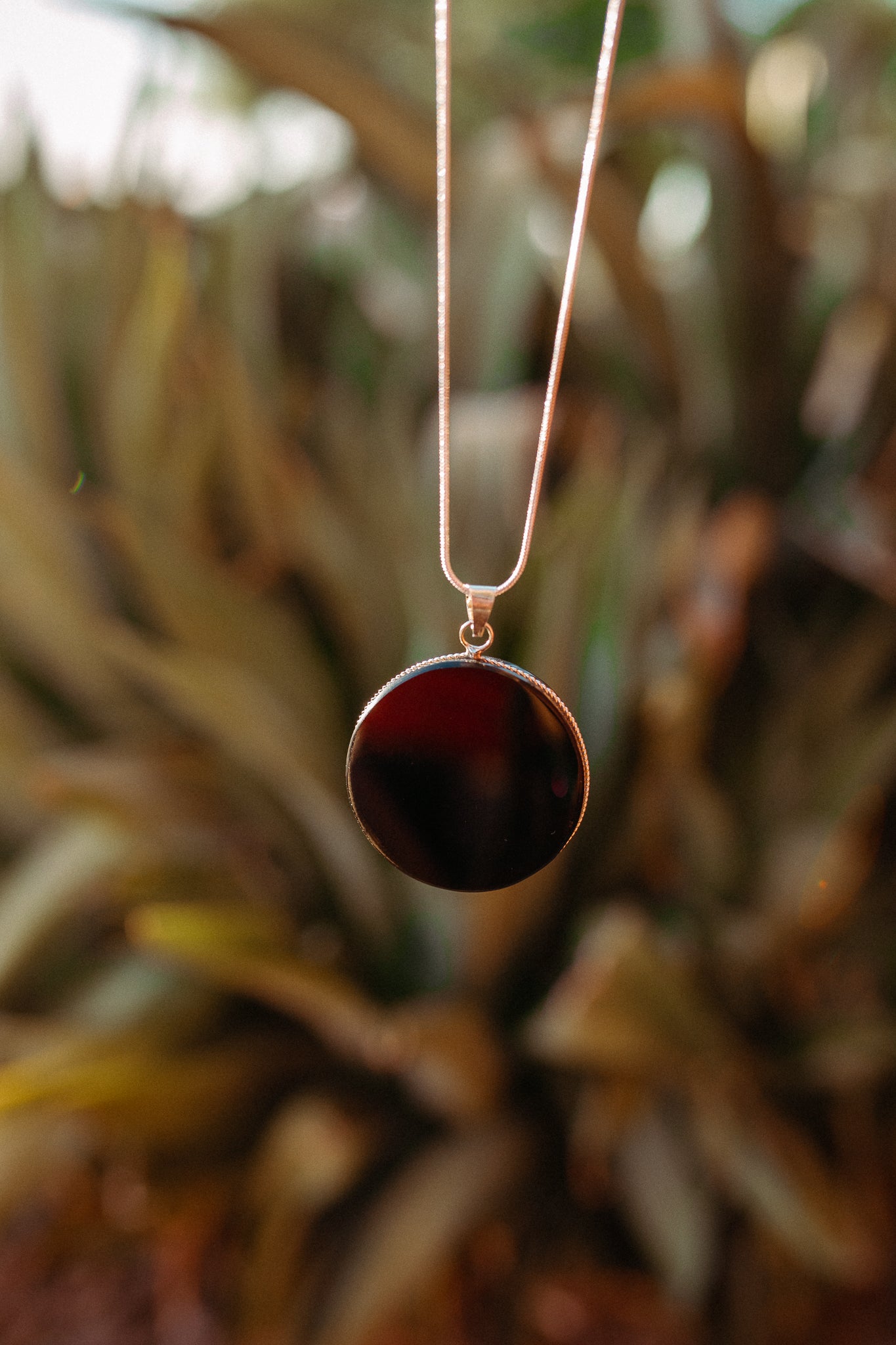 Obsidian Mirror Necklace
