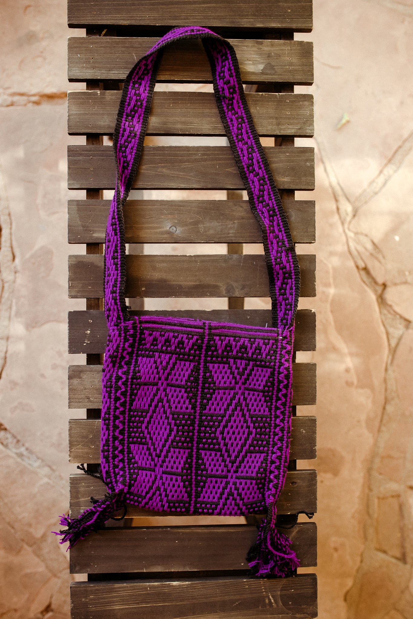 Woven Morral with Zipper - Purple