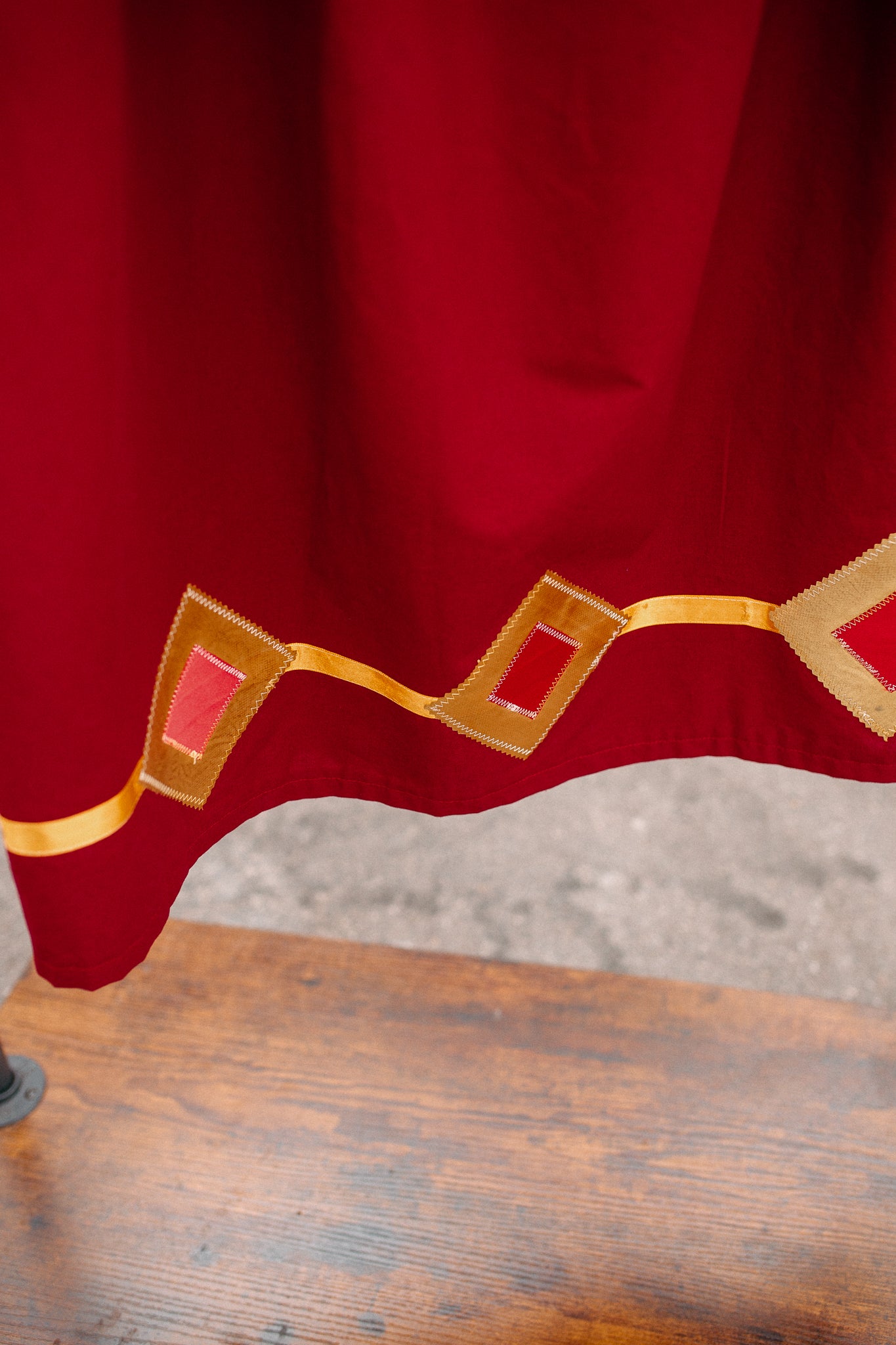 Tammy's O'odham Red Gold Diamond 2XL Ribbon Skirt