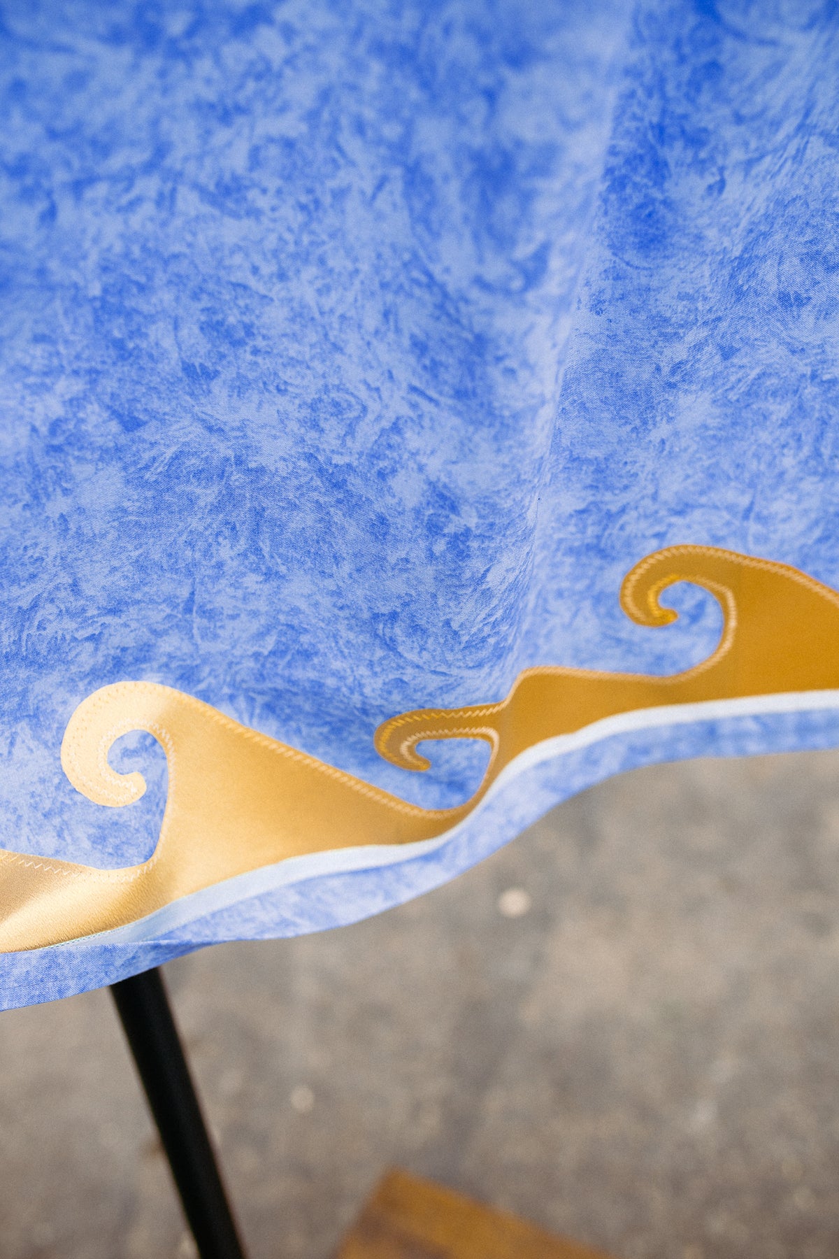 Tammy's O'odham Blue Gold Water Design S Ribbon Skirt