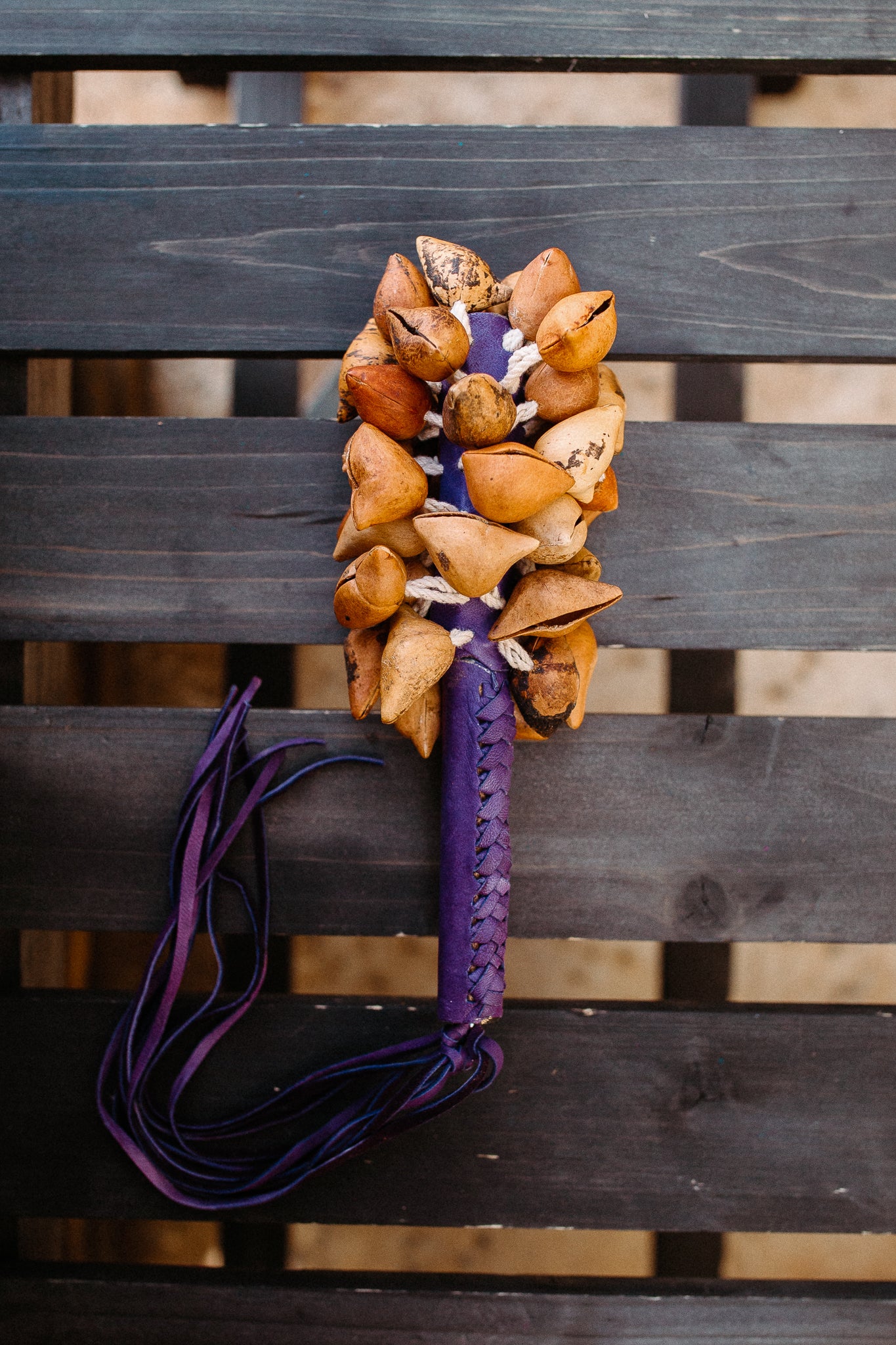 Deer Hide Ayoyote Rattle - Small Sonajas