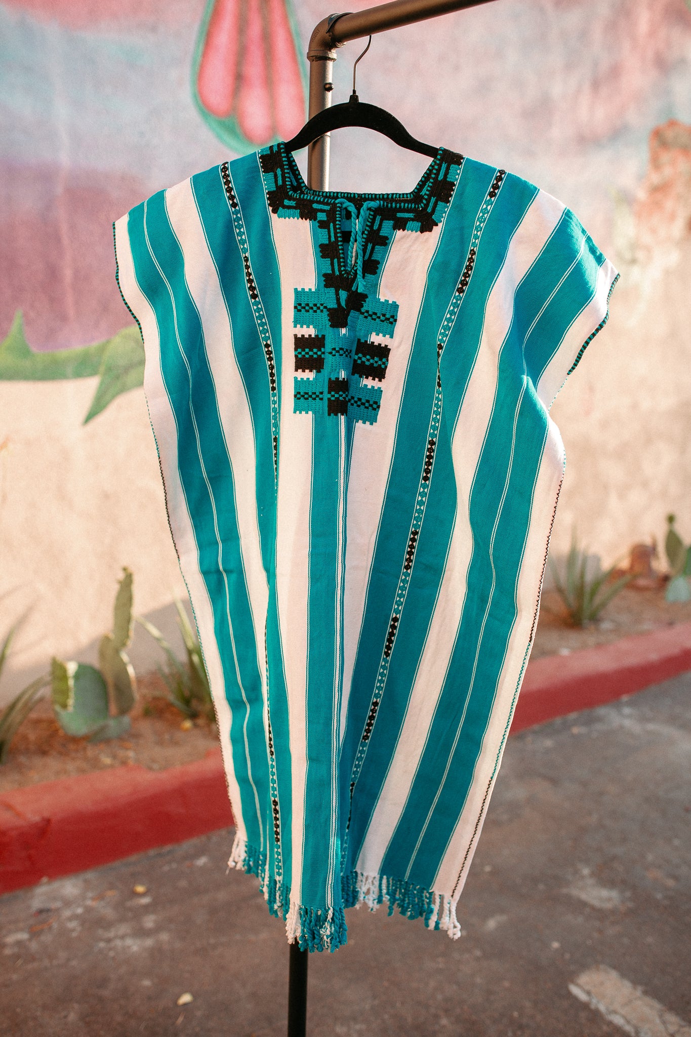 Teal Huipil Dress de Chiapas