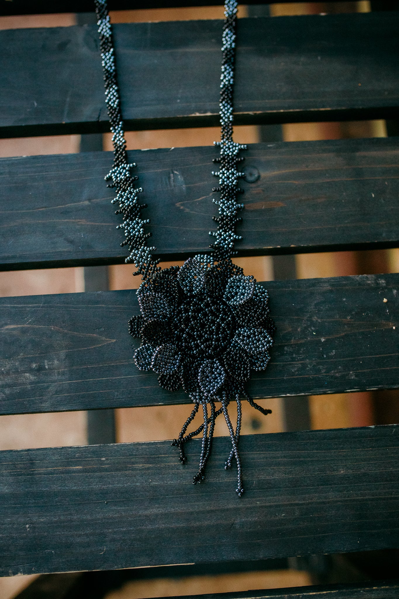Large Beaded Flower Necklace
