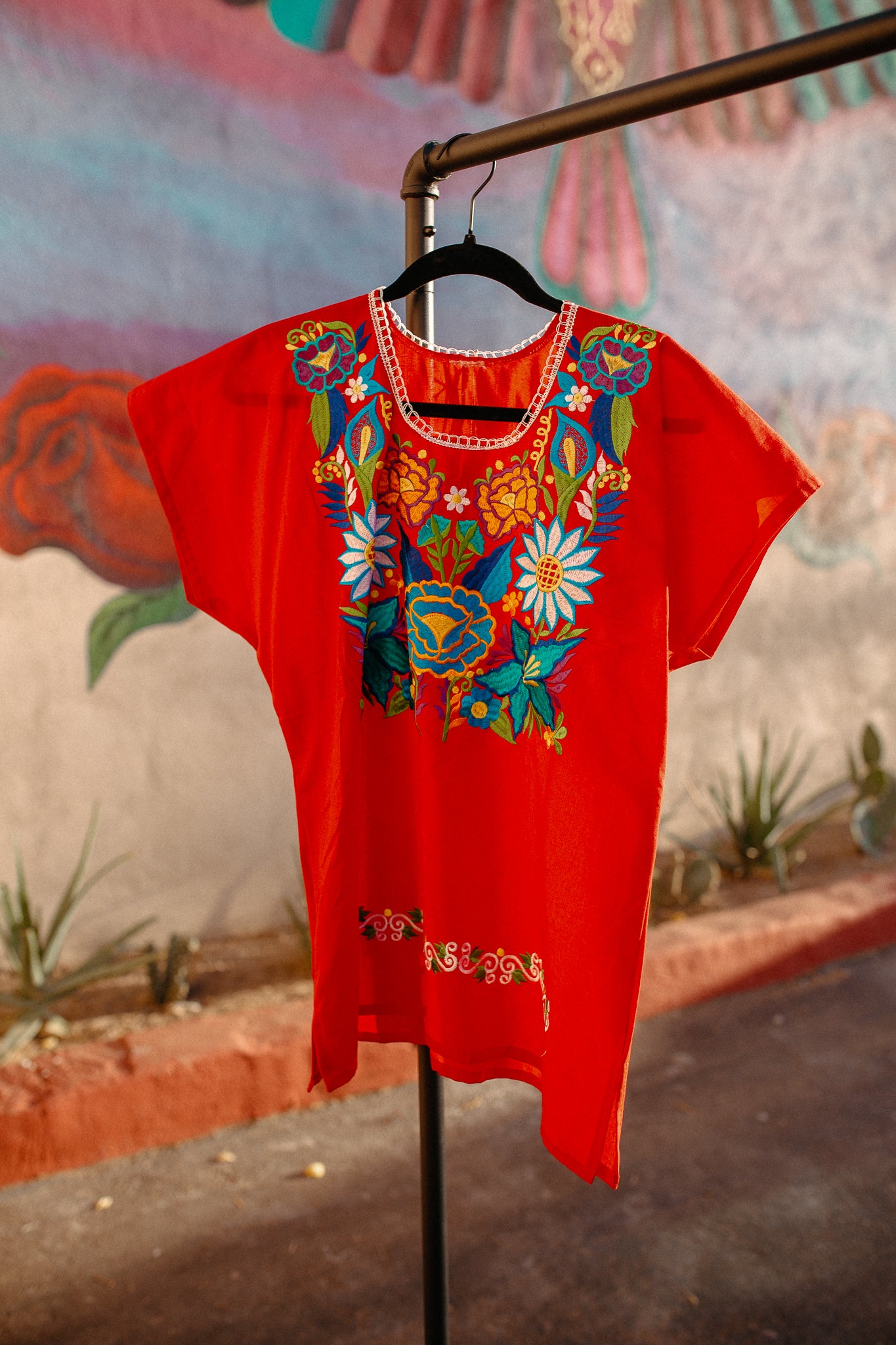 Red Huipil Tenango - One Size