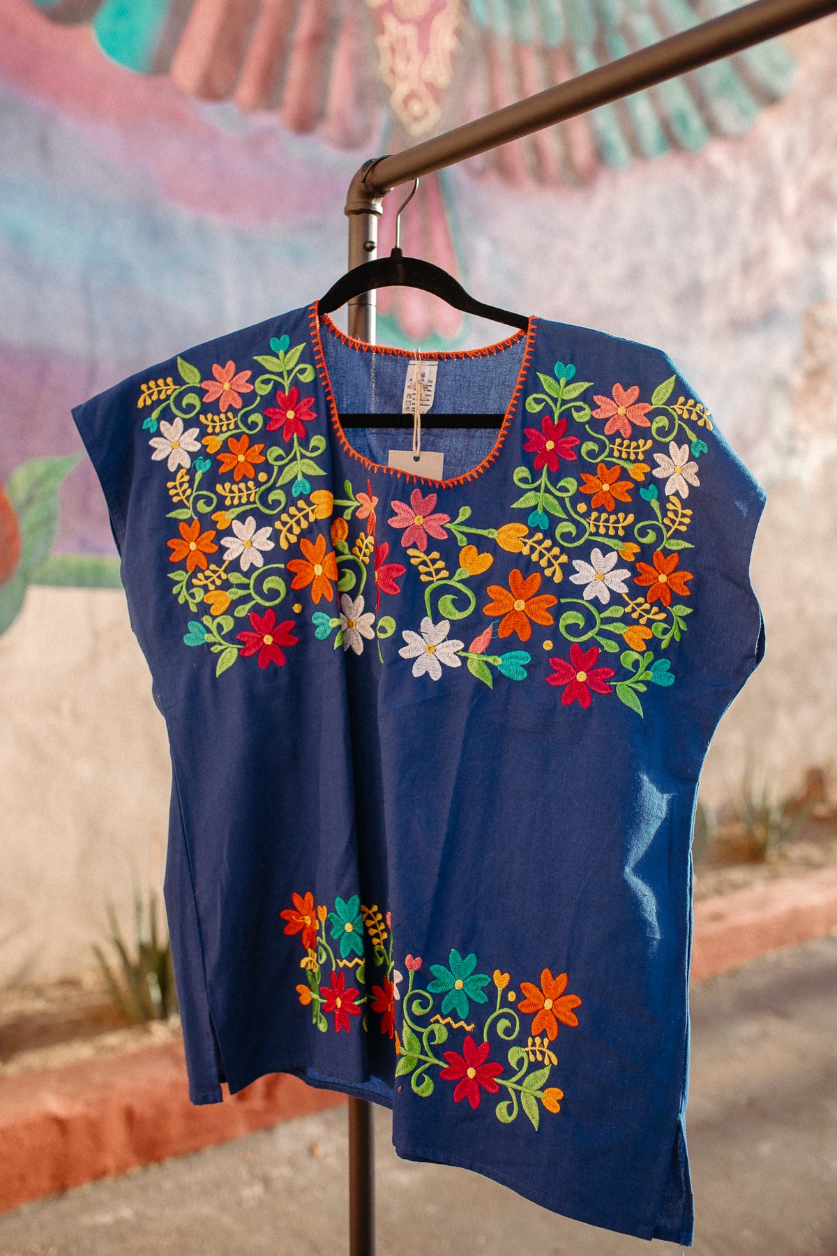Cobalt Blue Huipil Tenango - One Size