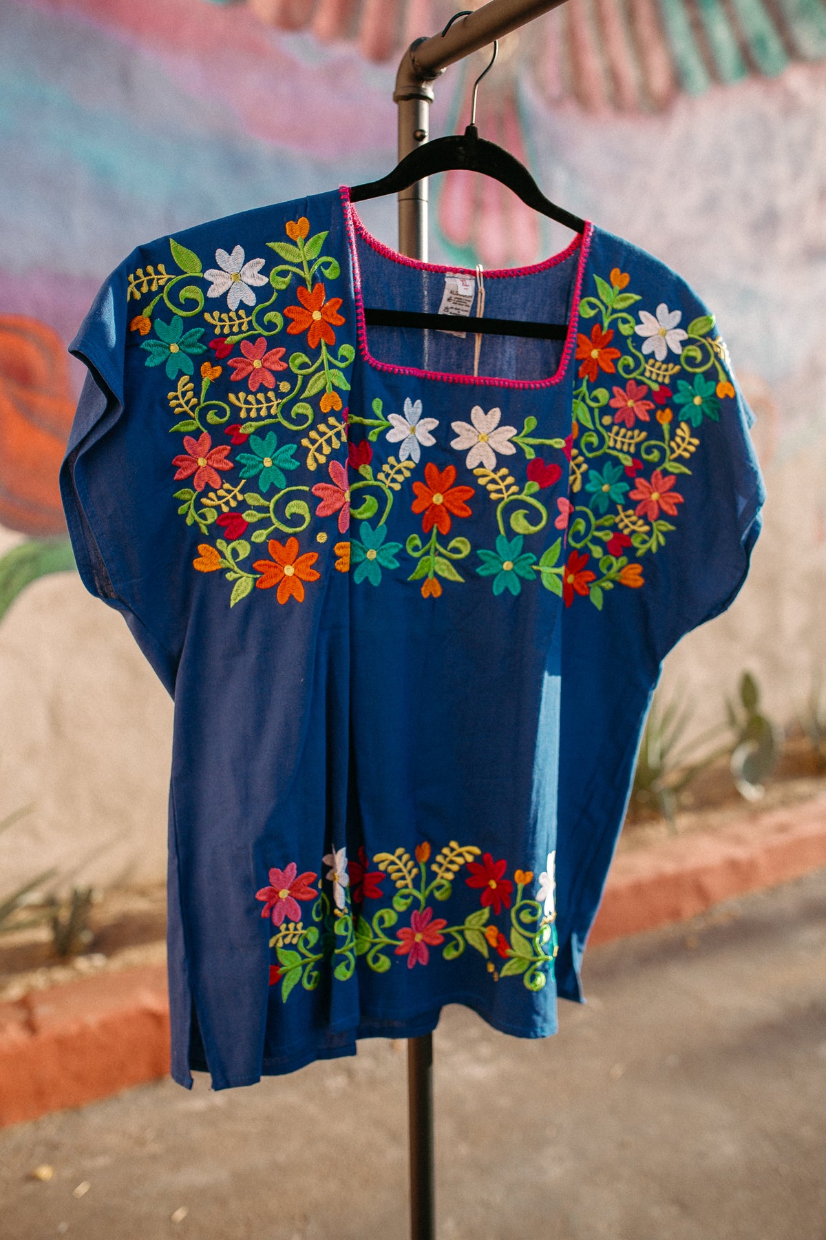 Cobalt Blue Huipil Tenango - XL