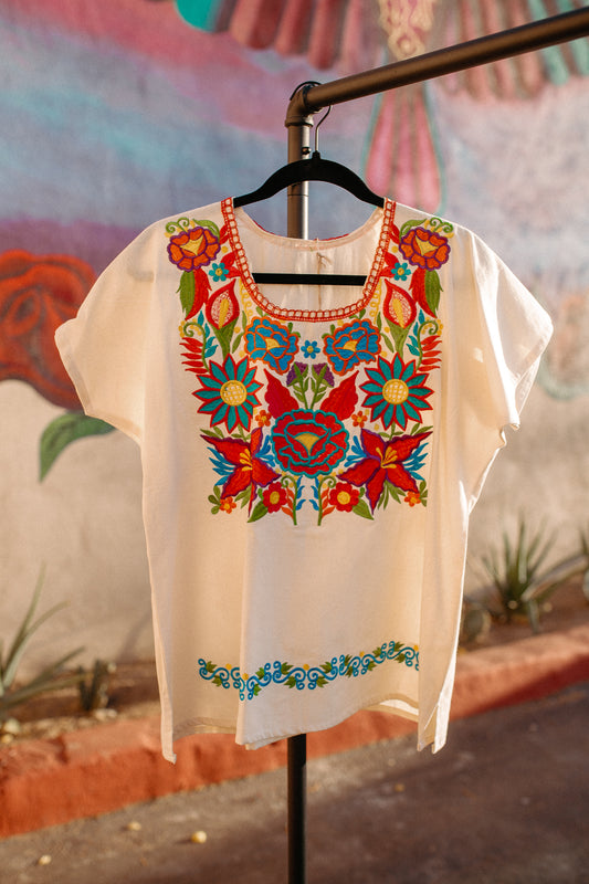 Cream Huipil Tenango - Large