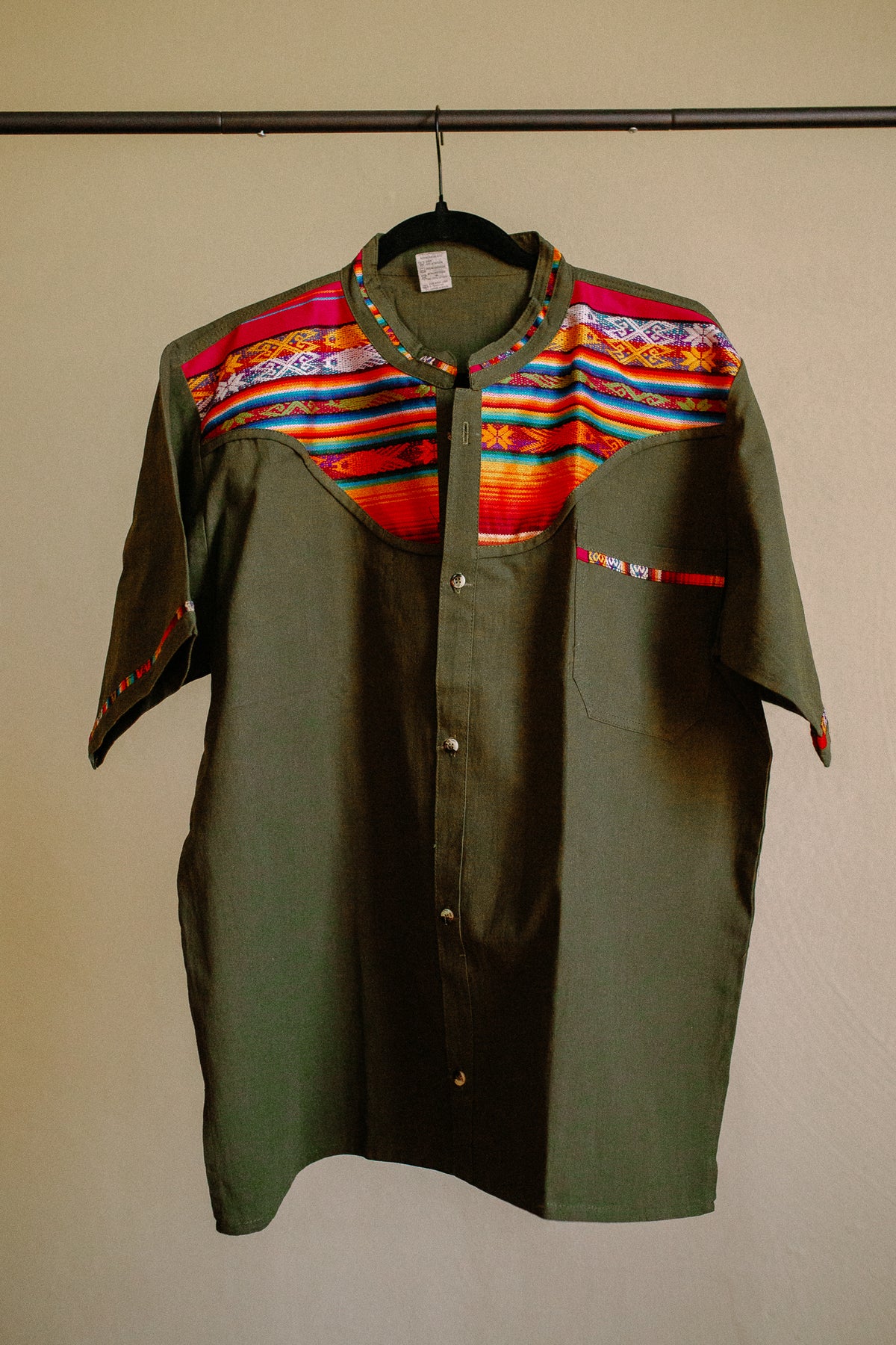 Olive Green Zarape Button Up