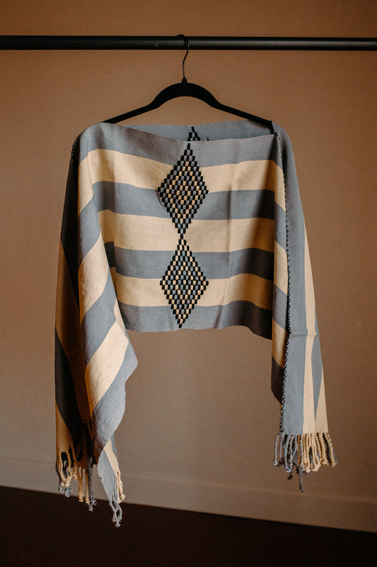 Slate Cream Chiapas Poncho