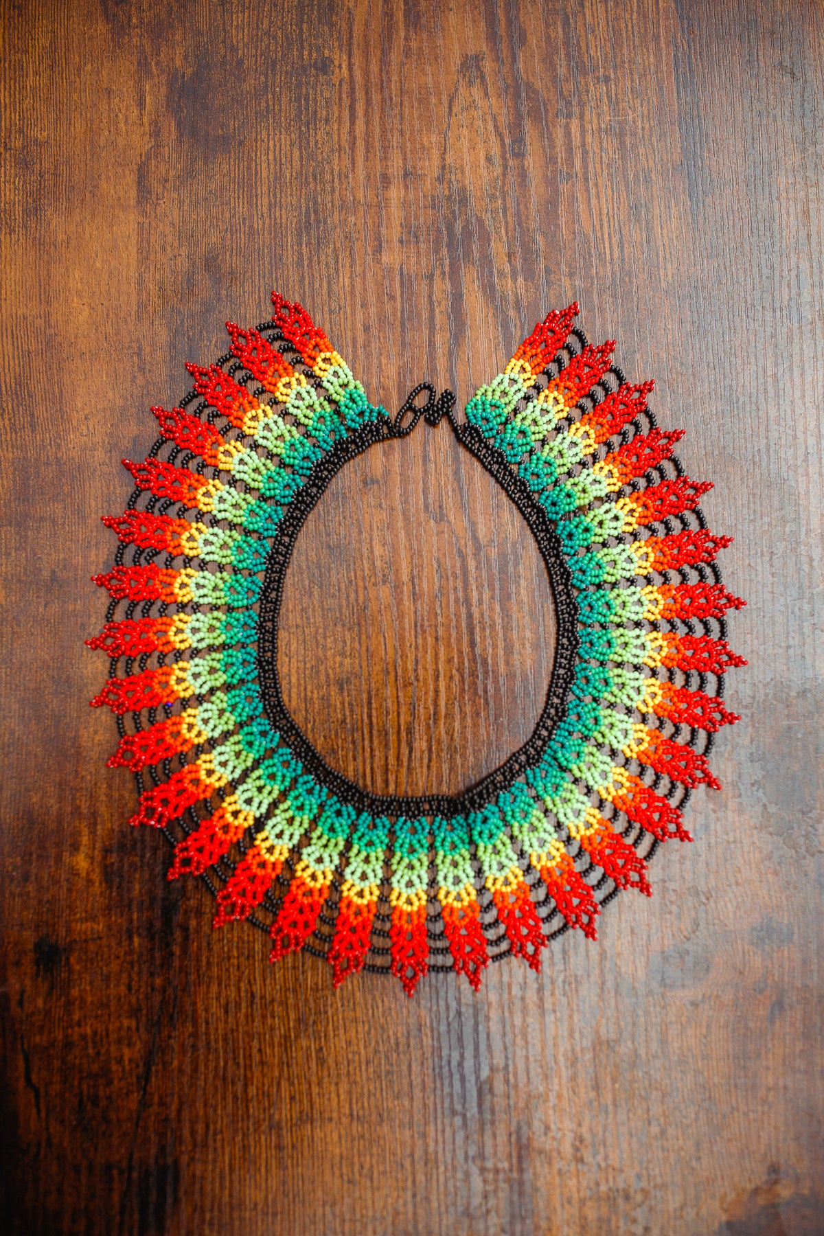 Multicolor Black Beaded Ecuadorian Necklace