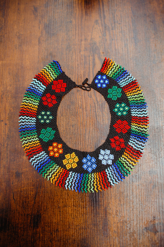 Multicolor Black Beaded Ecuadorian Necklace