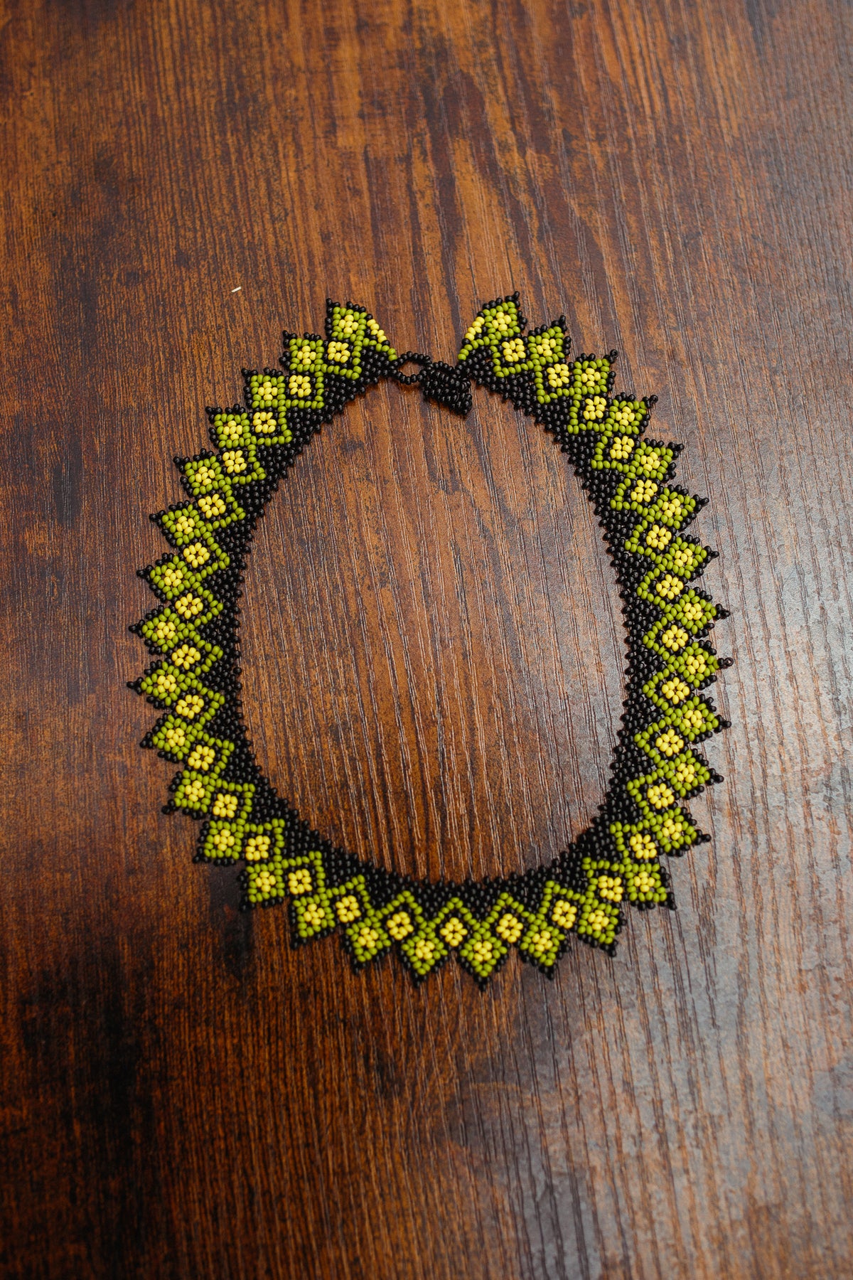 Citrus Black Beaded Ecuadorian Necklace