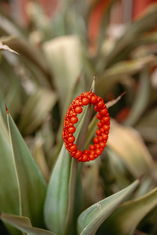 Ecuadorian Interlaced Red Beaded Bracelet