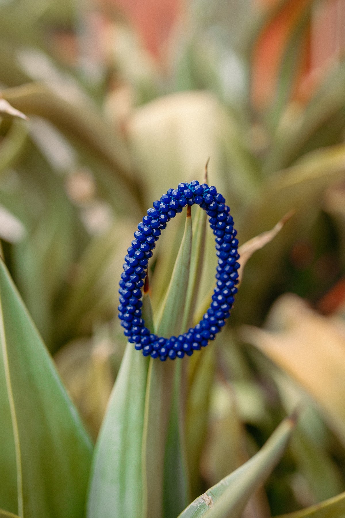 Ecuadorian Blue Beaded Jeweled Bracelet