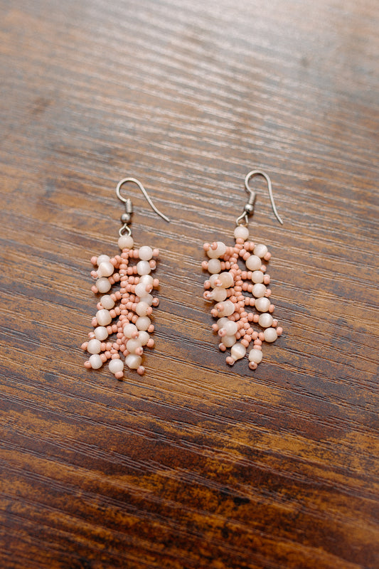 Pink Beaded Ecuadorian Earrings