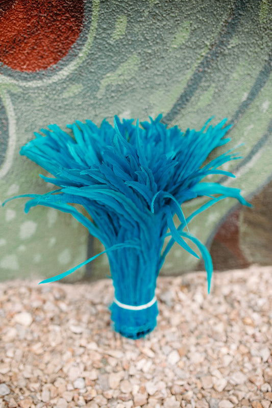 14-15" Turquoise Dyed Rooster Tail Feathers