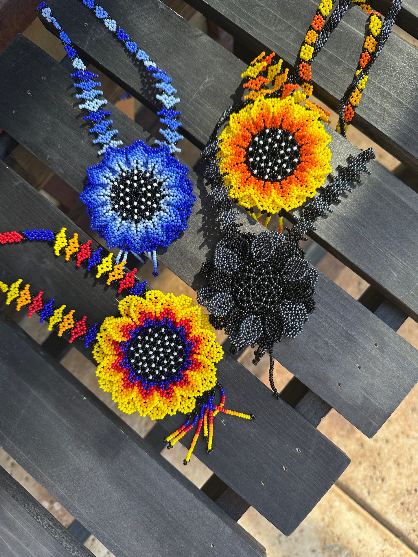 Large Beaded Flower Necklace