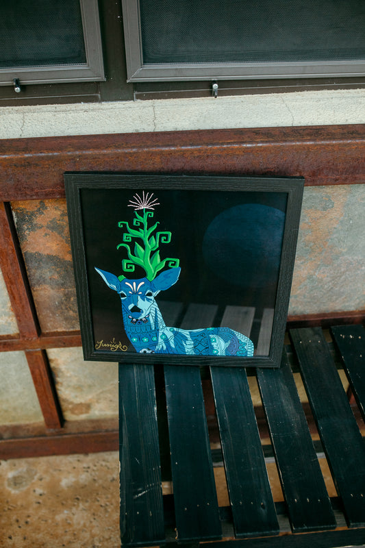 Framed Blue Deer