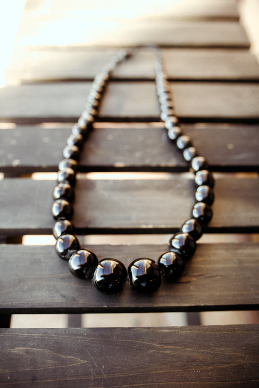 Obsidian Beaded Necklace