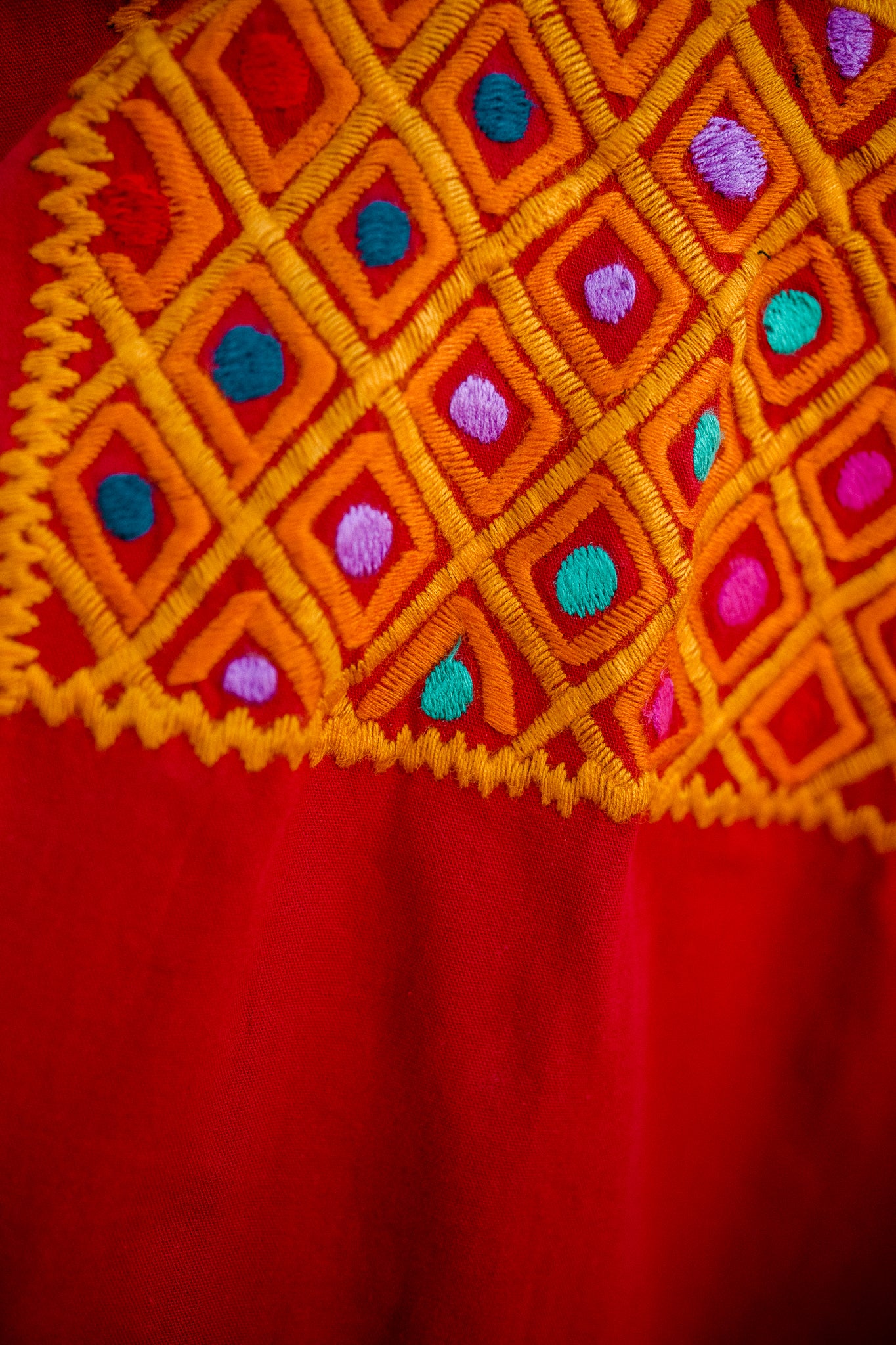 Red Cotton Huipil
