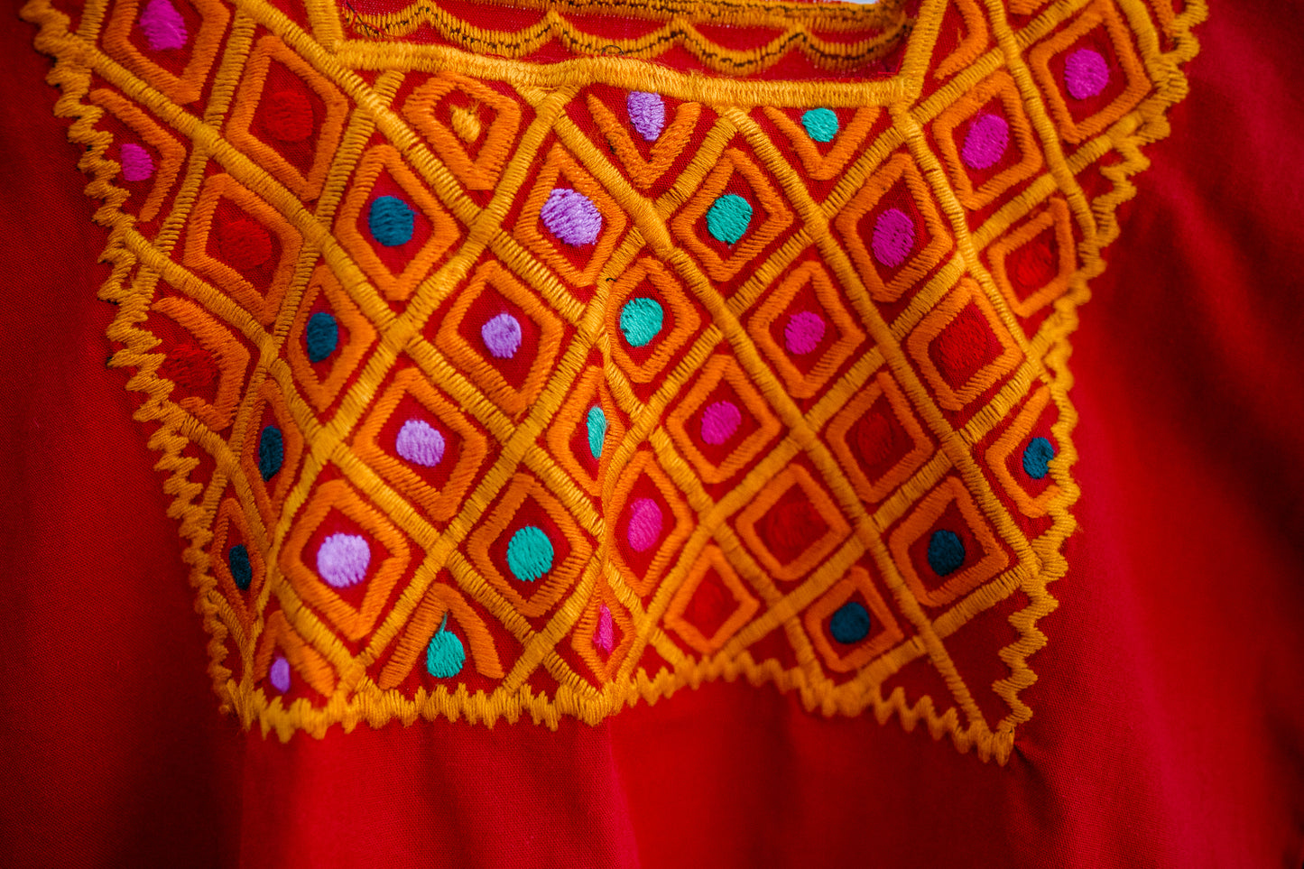 Red Cotton Huipil