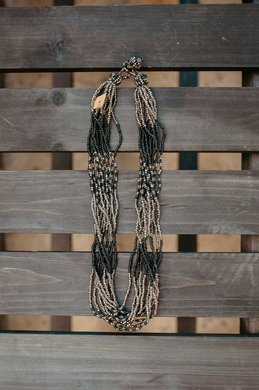 Metallic Micro Beaded Necklace