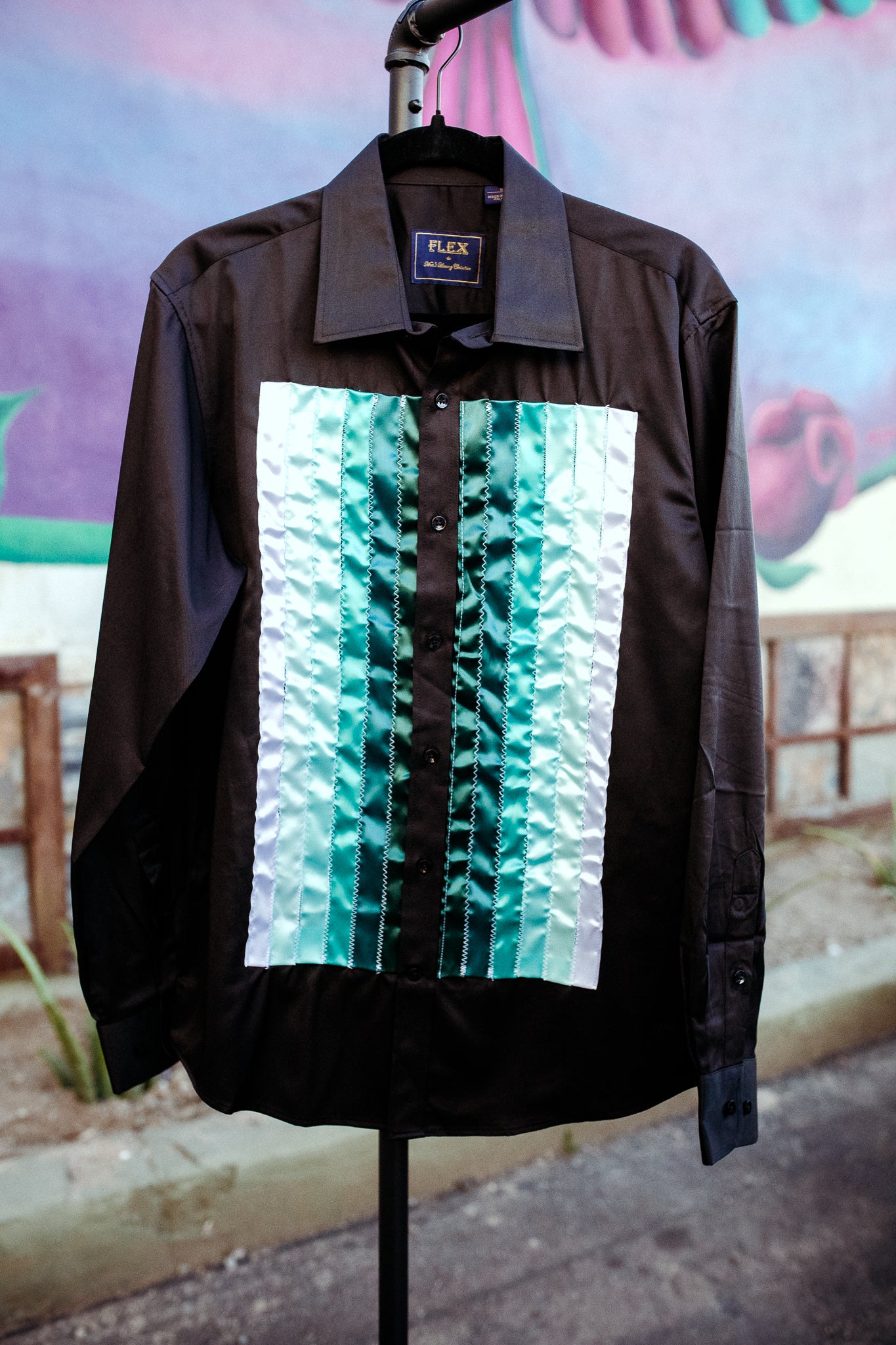Ribbon Long Sleeve Button Up Shirt