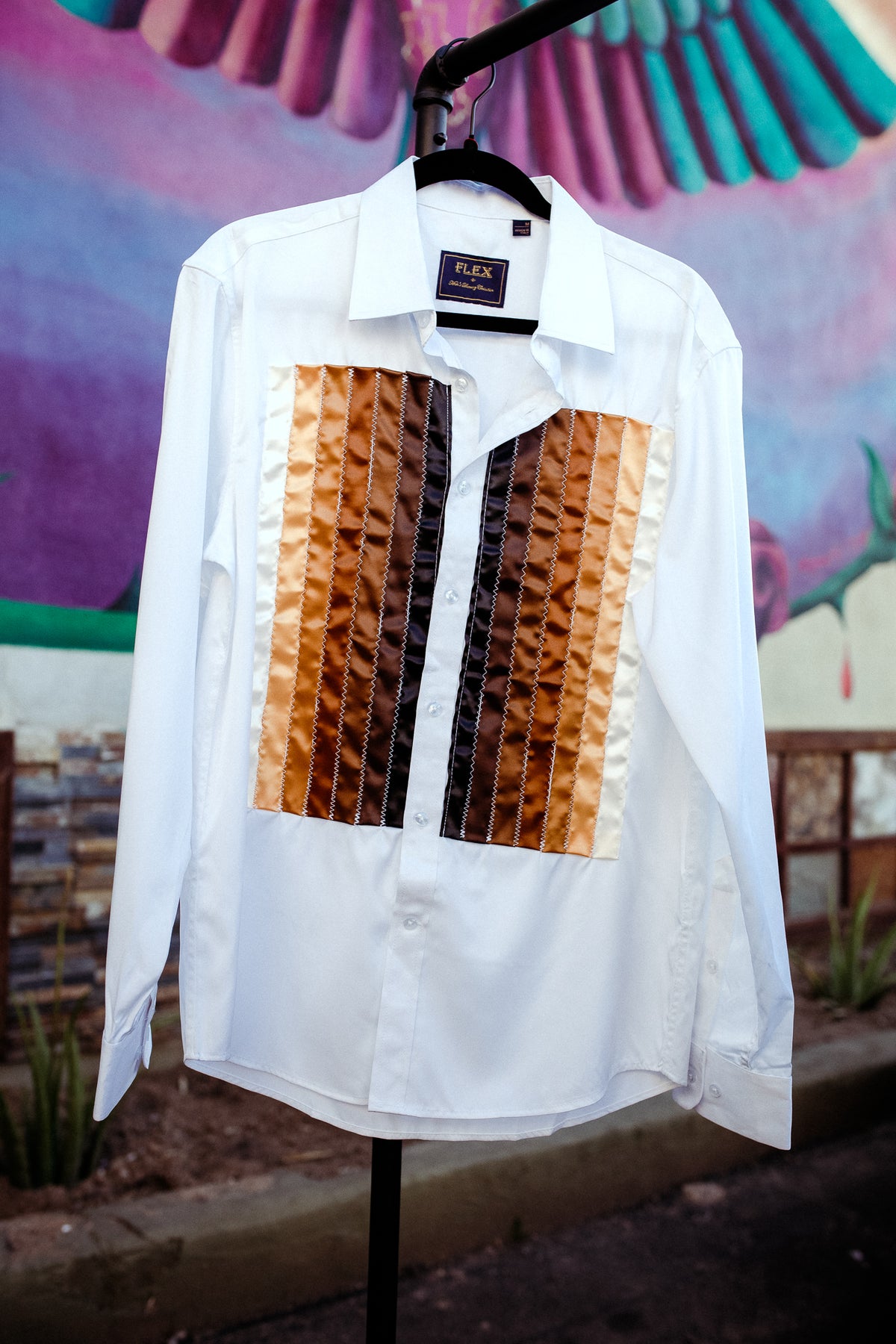 Ribbon Long Sleeve Button Up Shirt