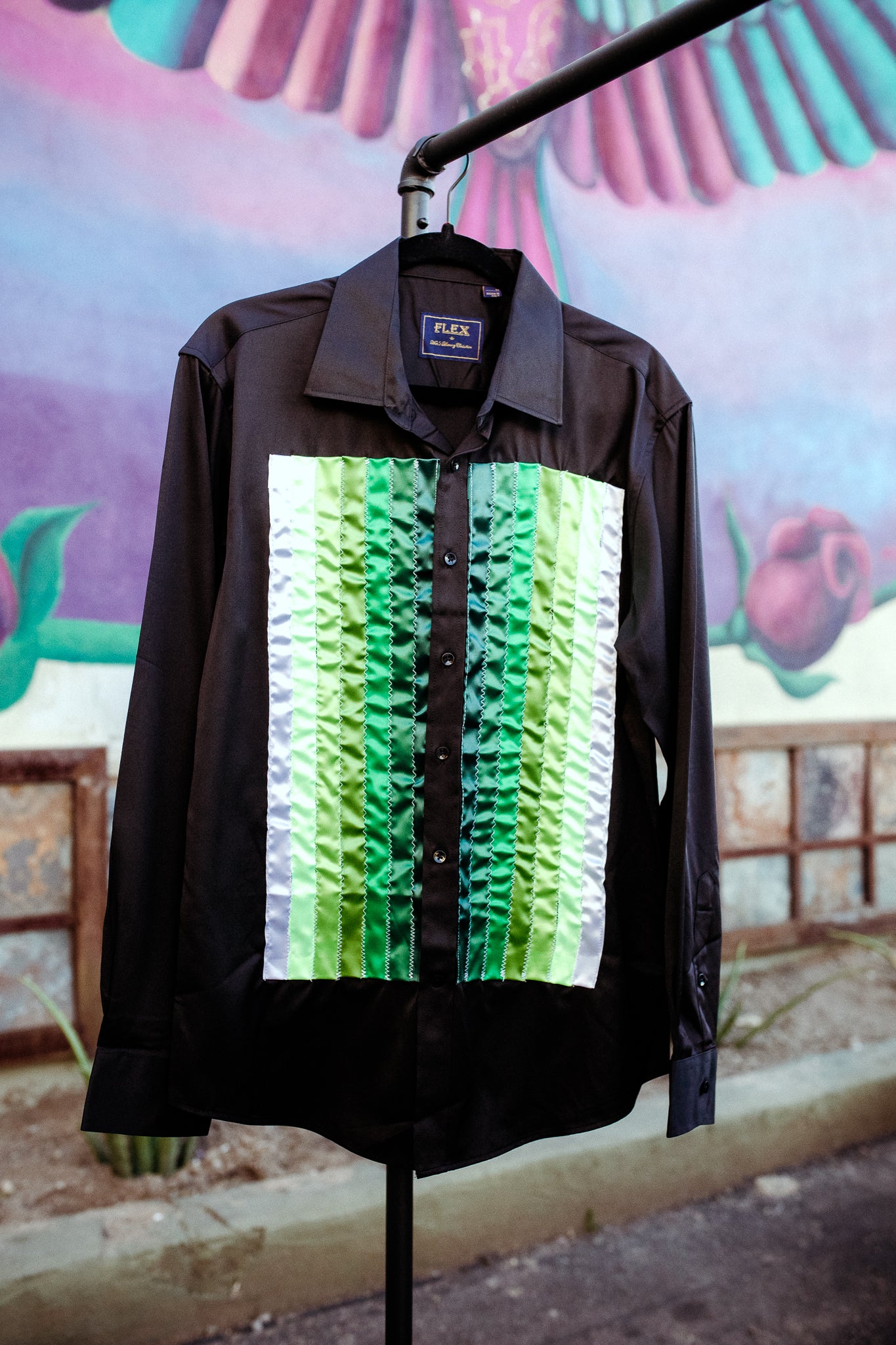Ribbon Long Sleeve Button Up Shirt