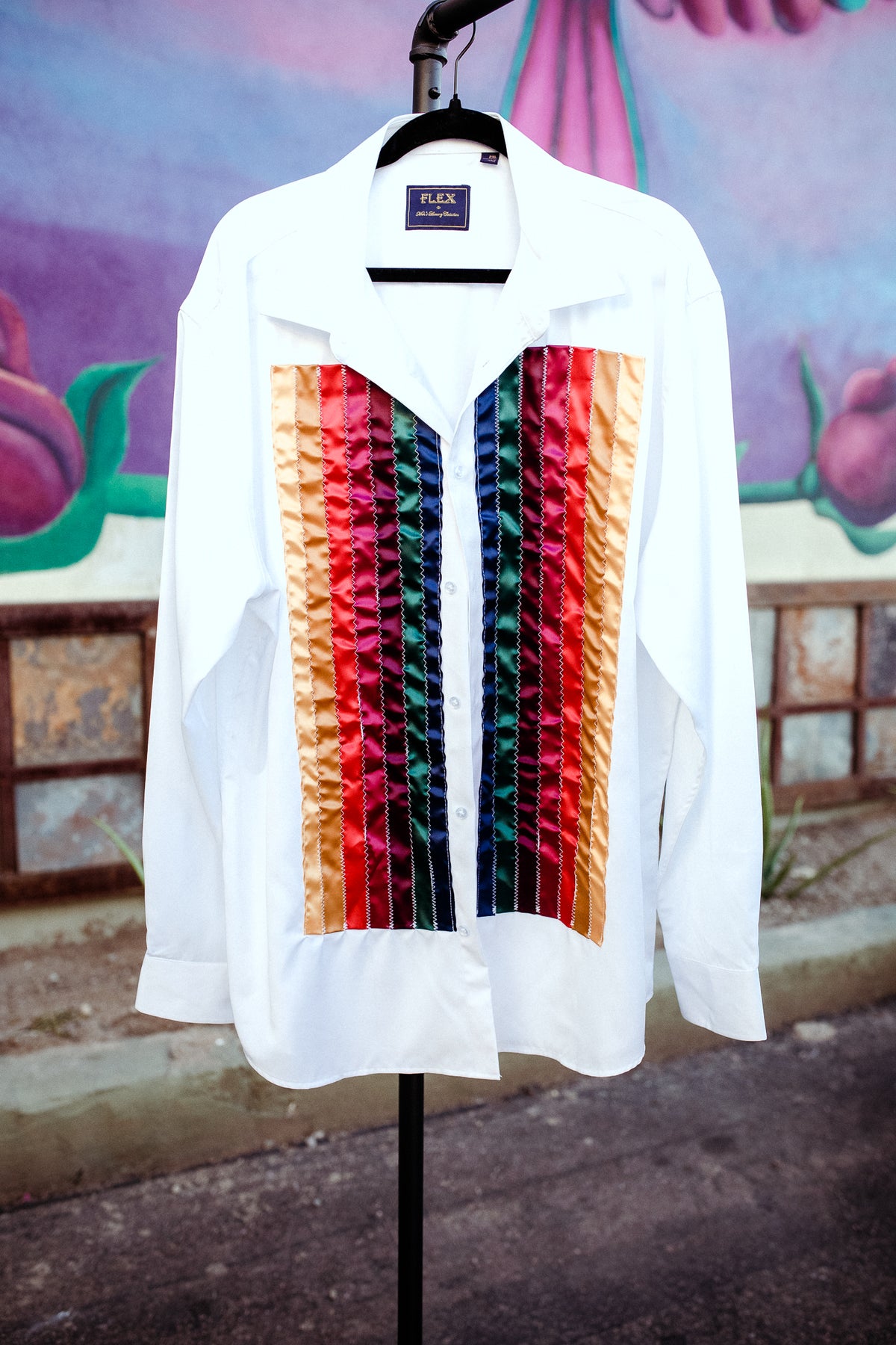 Ribbon Long Sleeve Button Up Shirt