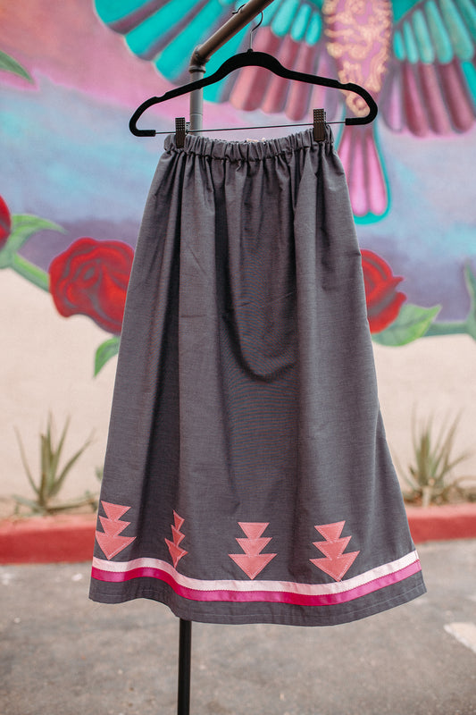Tammy's O'odham Grey Pink Arrow S Ribbon Skirt