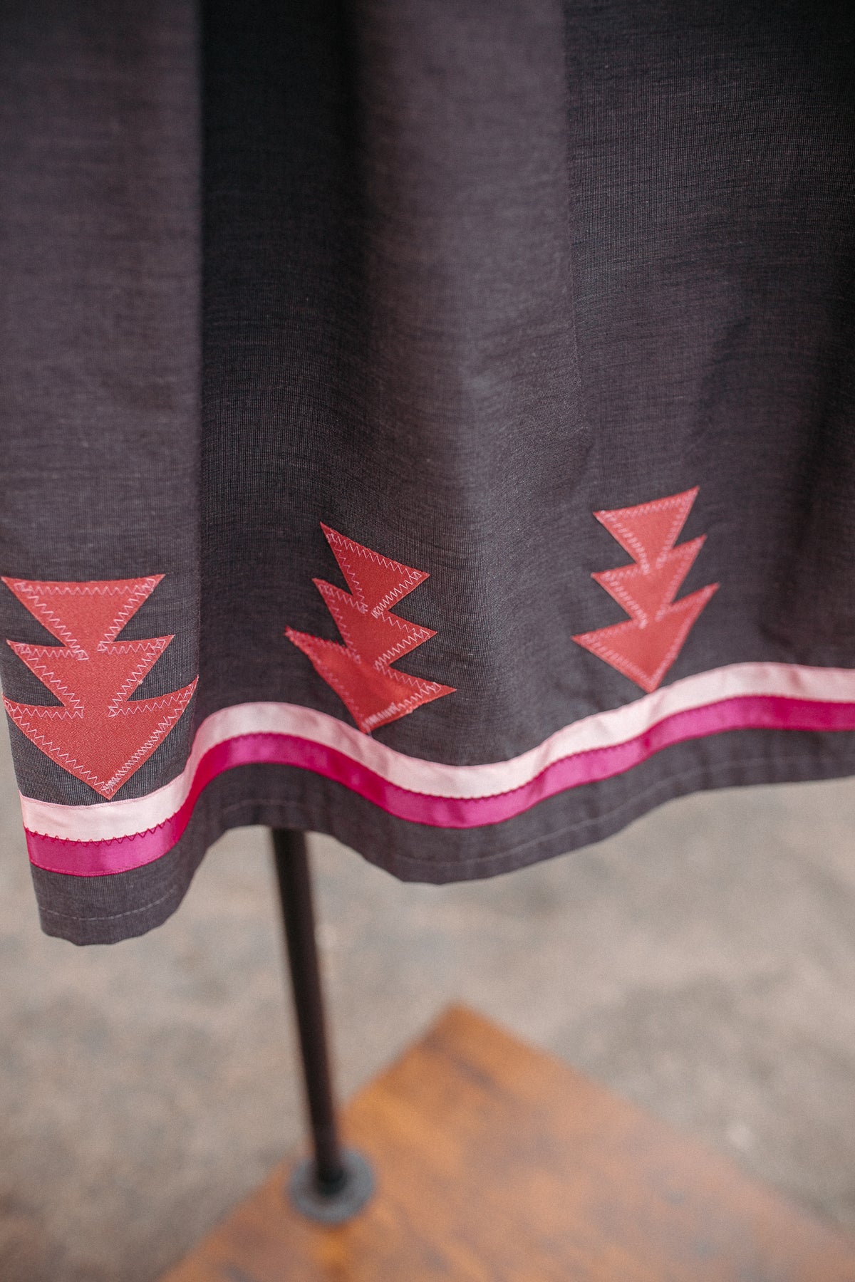 Tammy's O'odham Grey Pink Arrow S Ribbon Skirt