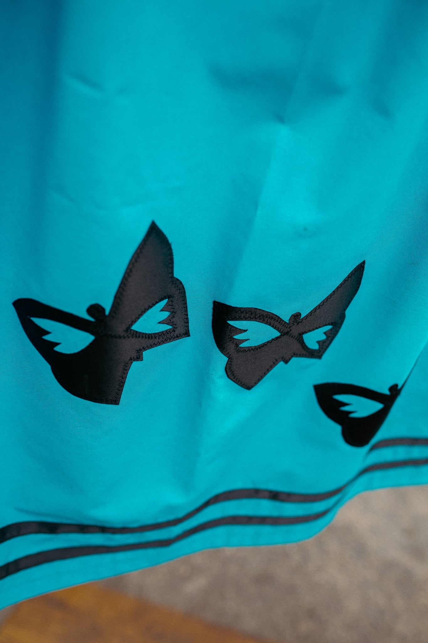 Tammy's O'odham Teal Buttefly Design L Ribbon Skirt