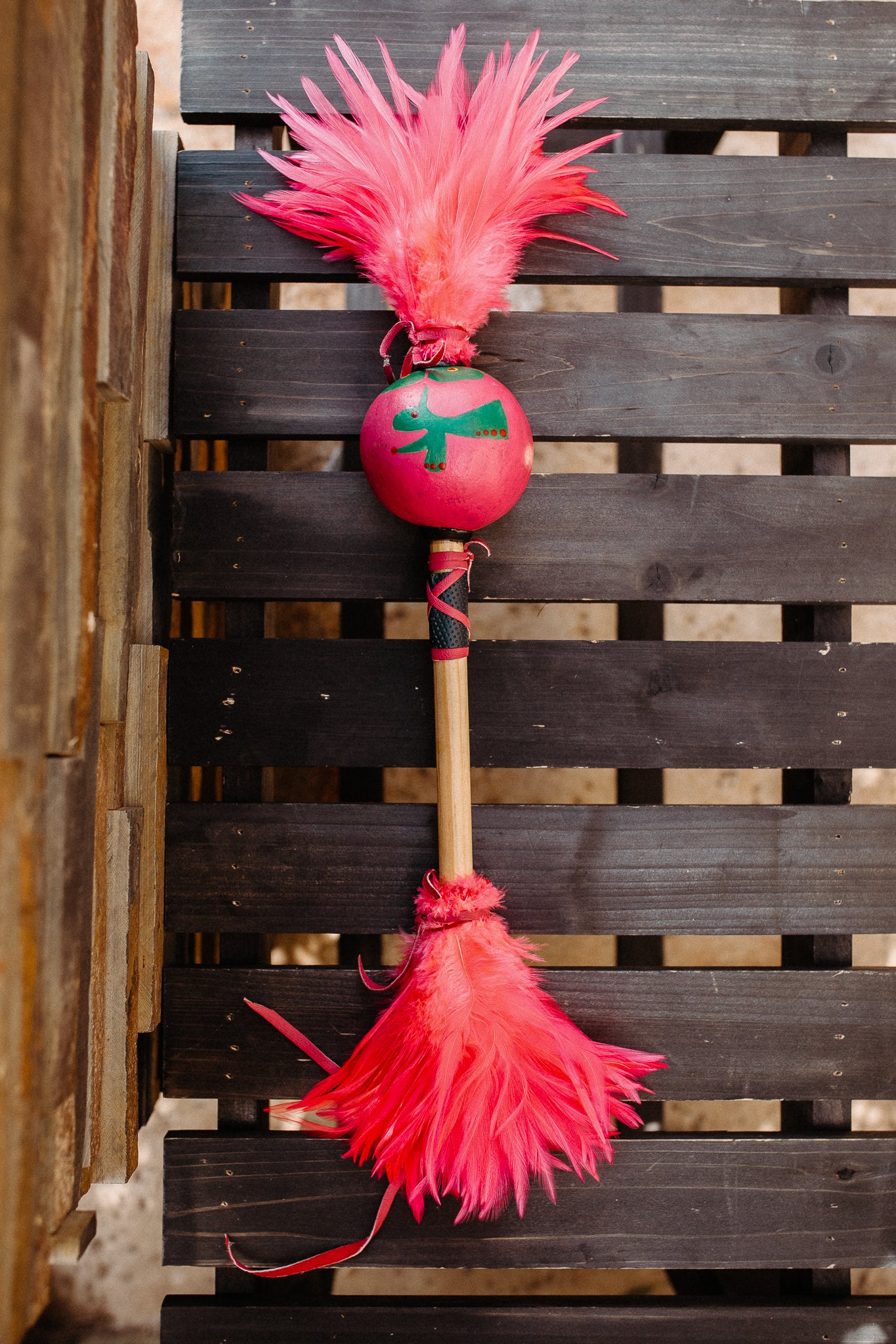 Painted Gourd Feather Sonajas