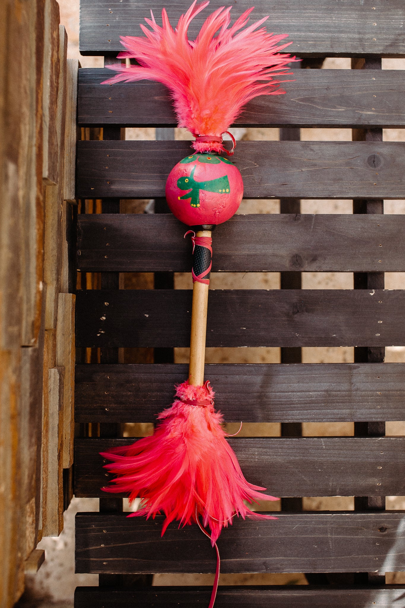 Painted Gourd Feather Sonajas