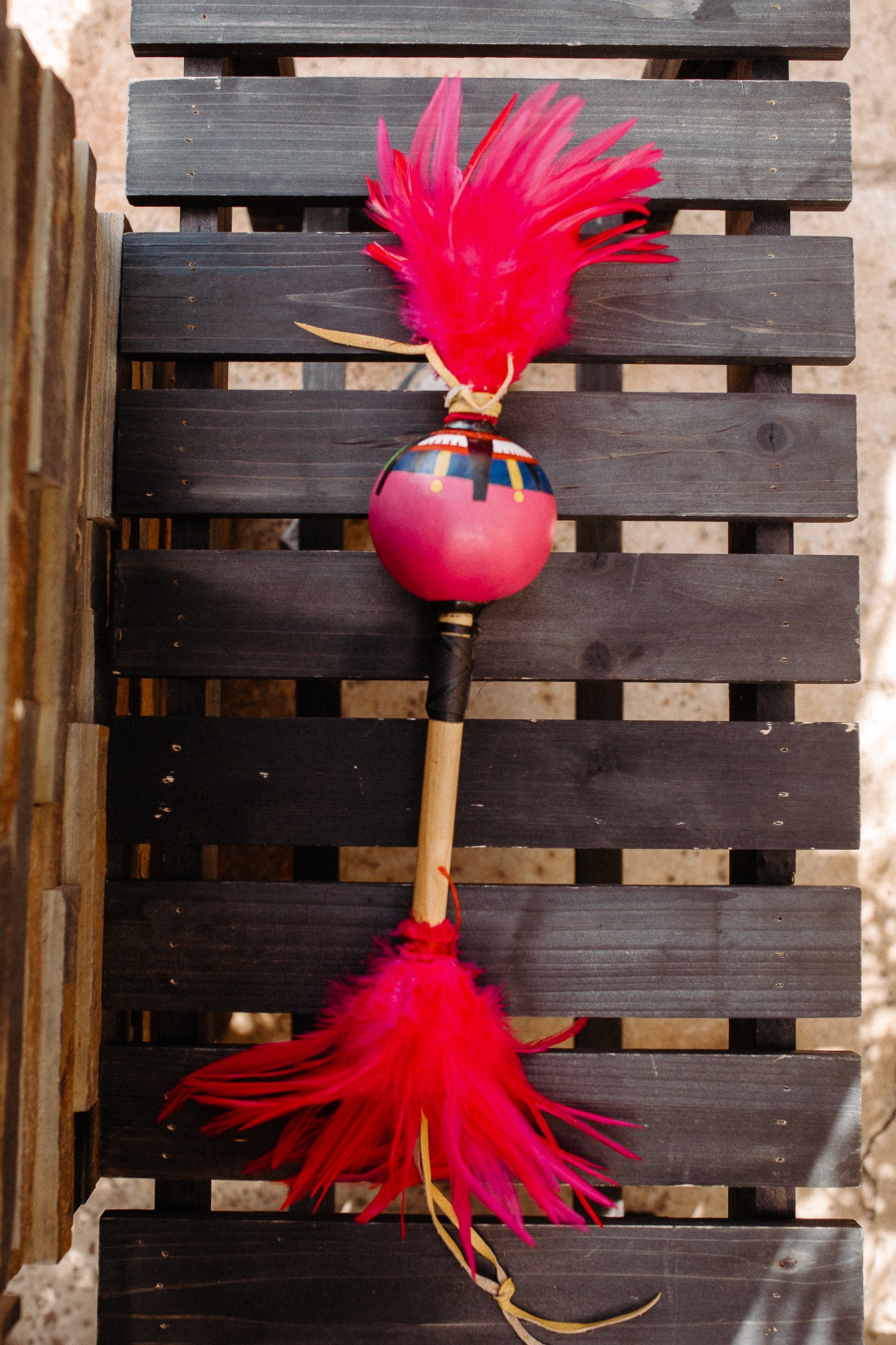 Painted Gourd Feather Sonajas