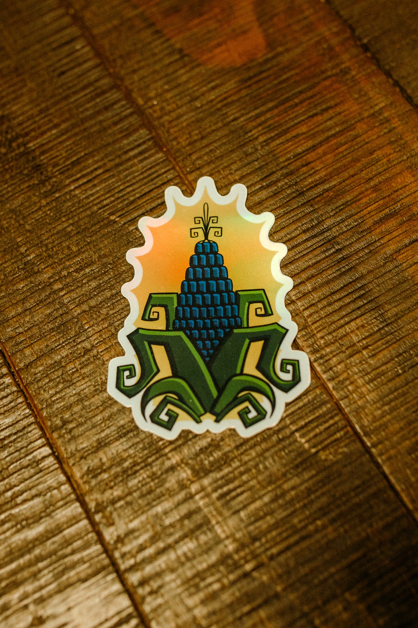 Holographic Blue Corn Sticker