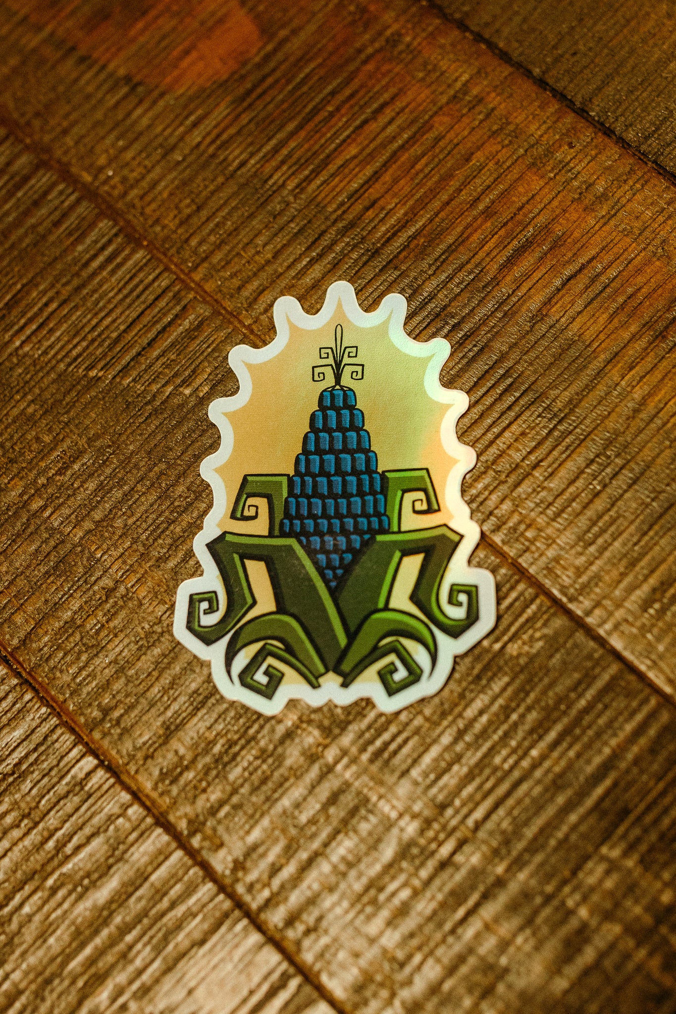 Holographic Blue Corn Sticker