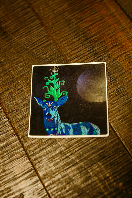 Blue Deer Sticker