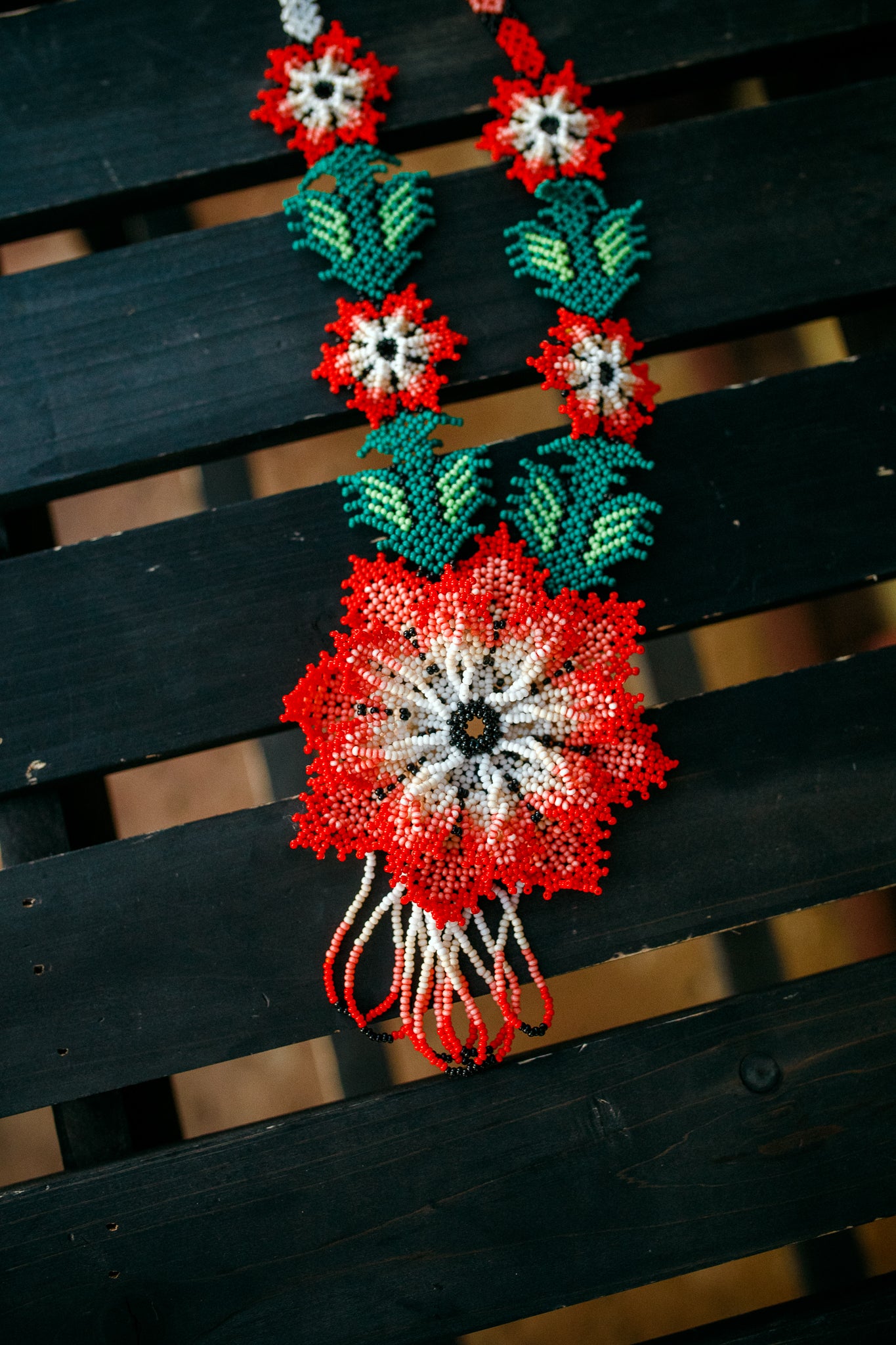 XL Flower Beaded Necklace