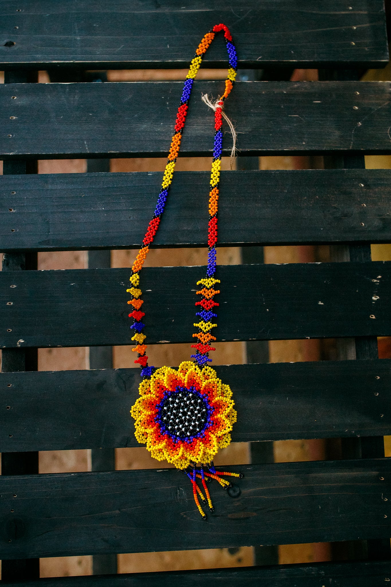 Large Beaded Flower Necklace