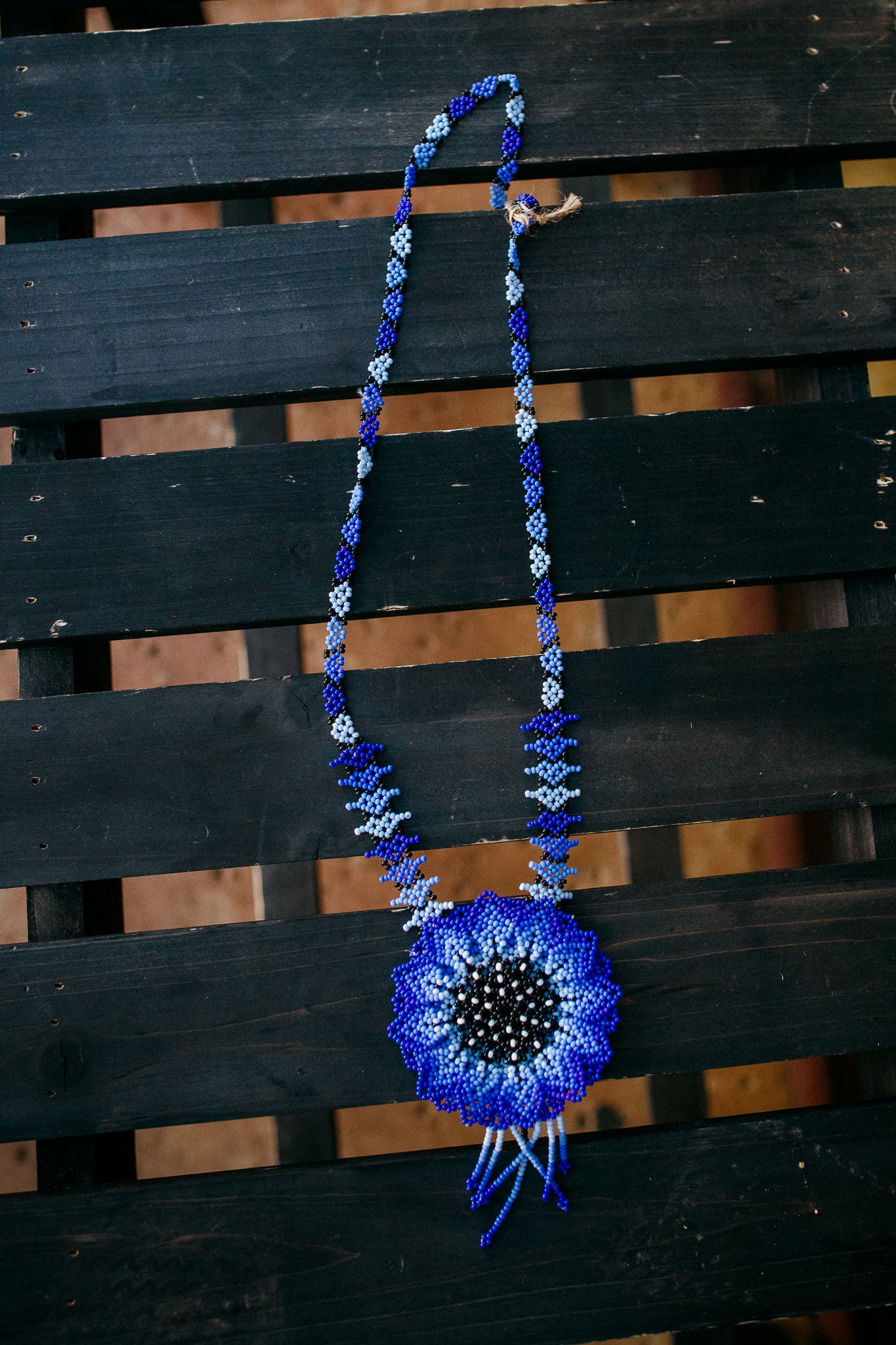 Large Beaded Flower Necklace