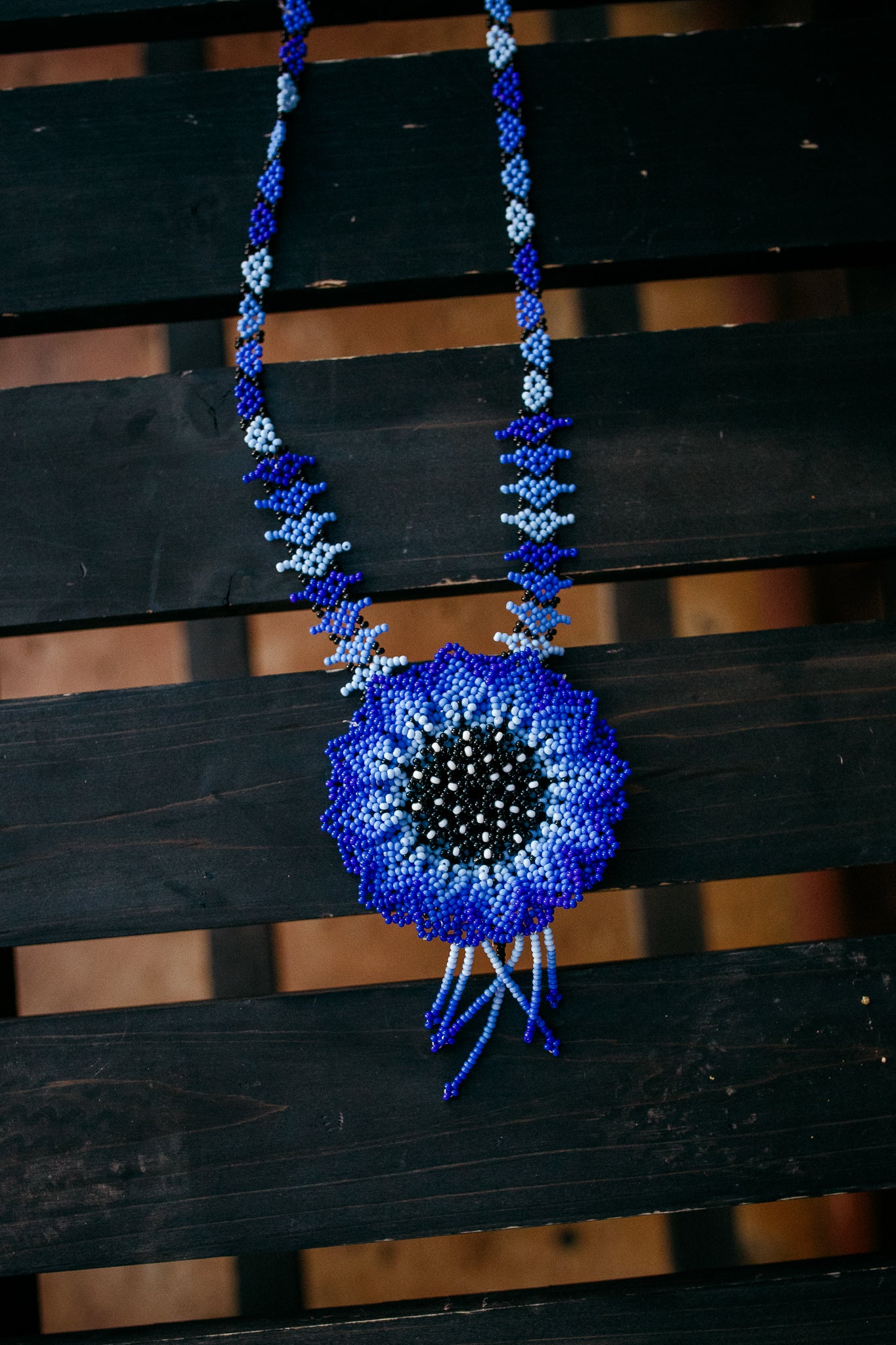 Large Beaded Flower Necklace