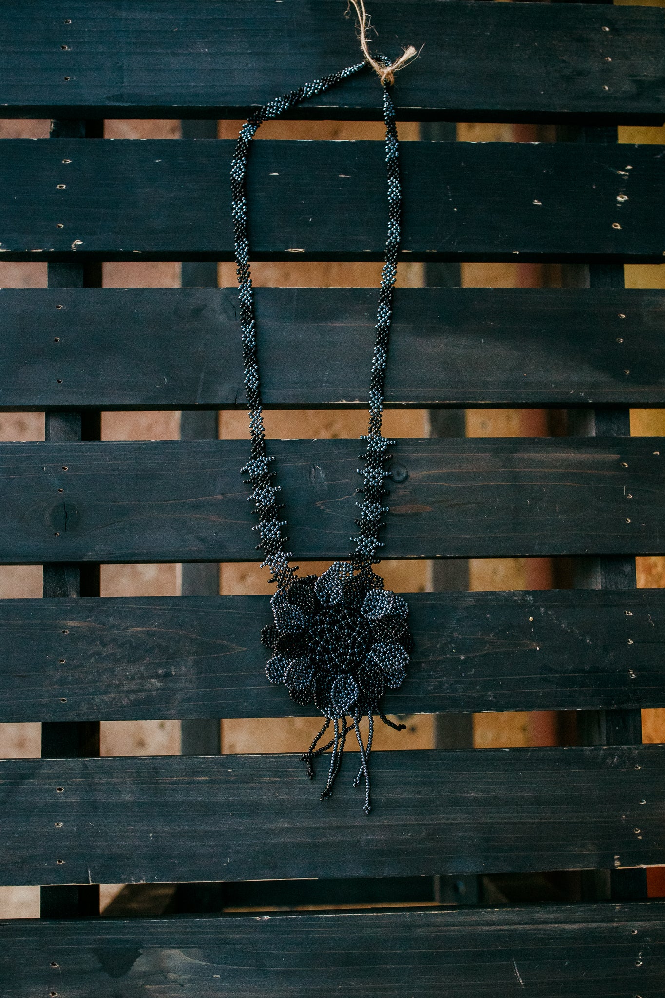 Large Beaded Flower Necklace