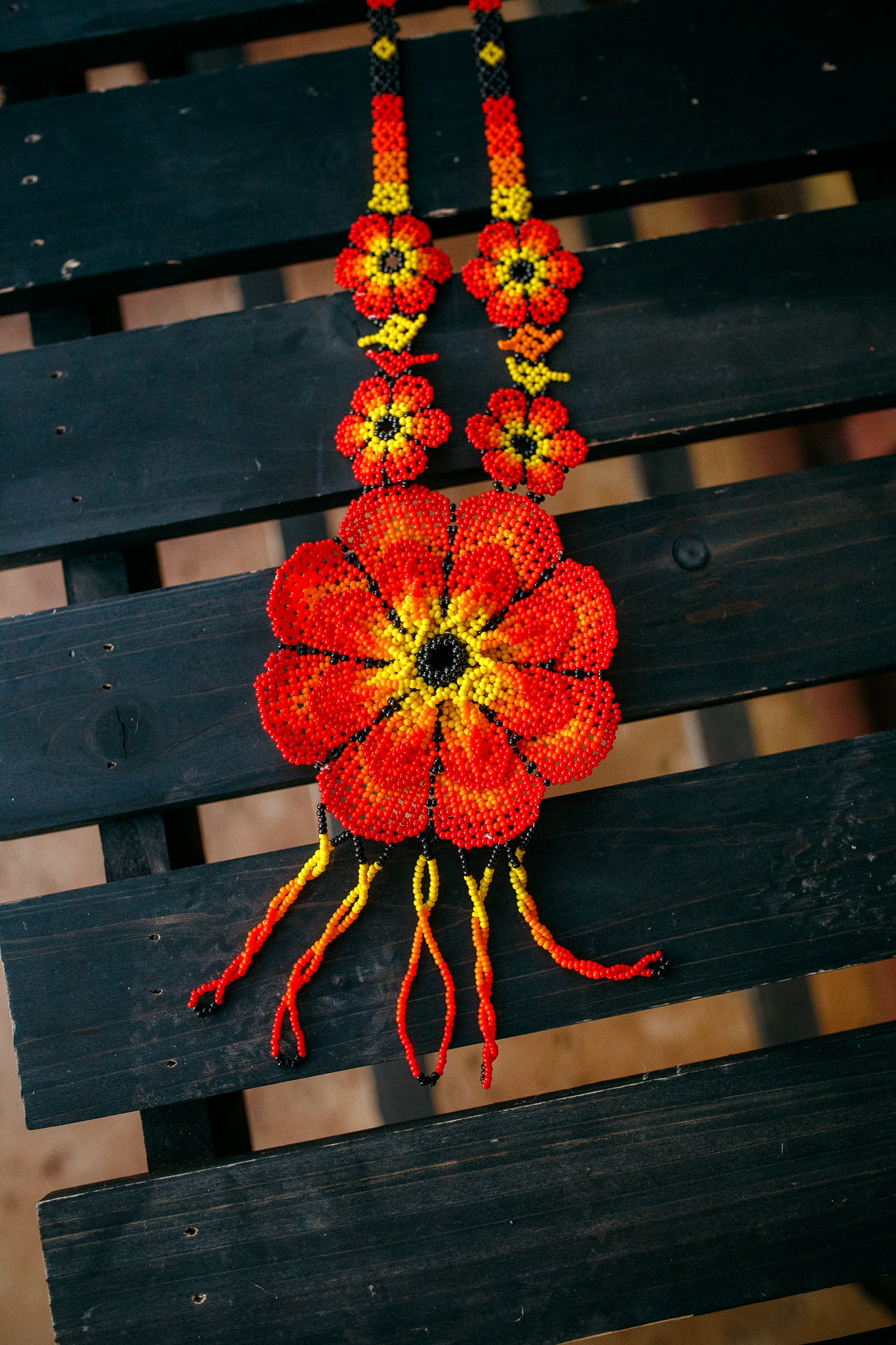 XL Flower Beaded Necklace