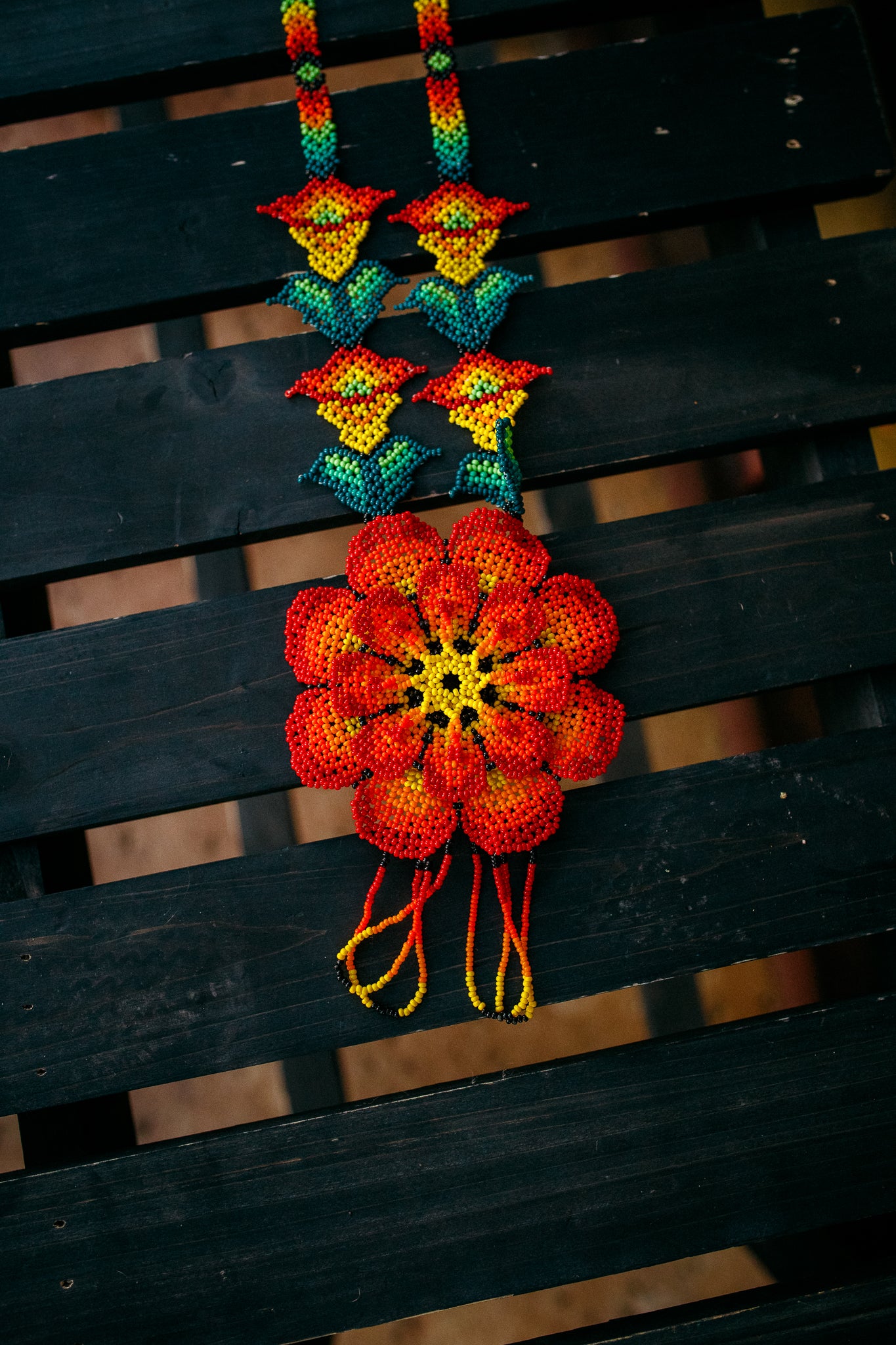 XL Flower Beaded Necklace